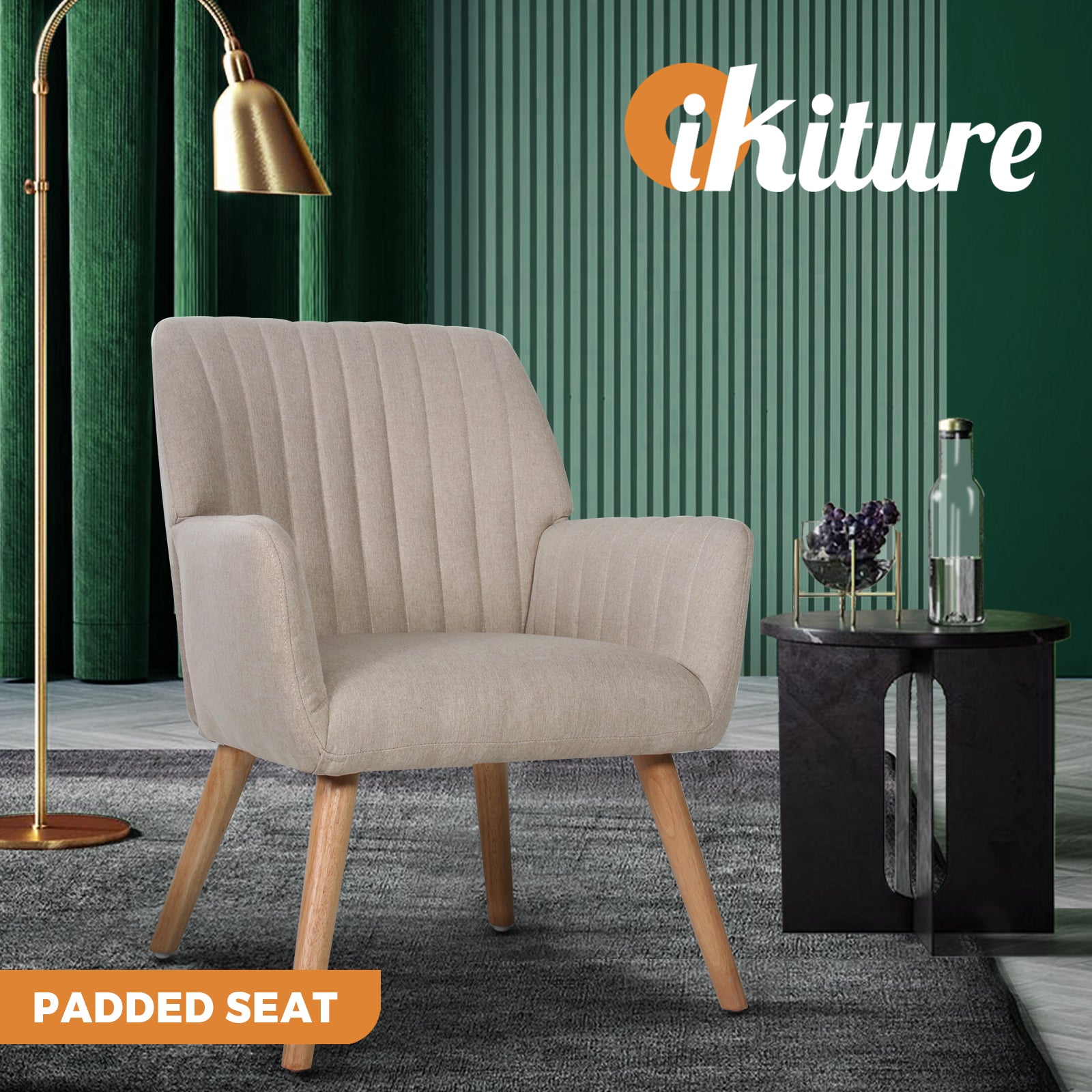 Oikiture Armchair Lounge Chair Armchairs Accent Chairs Bedroom Sofa Couches - Sunyee