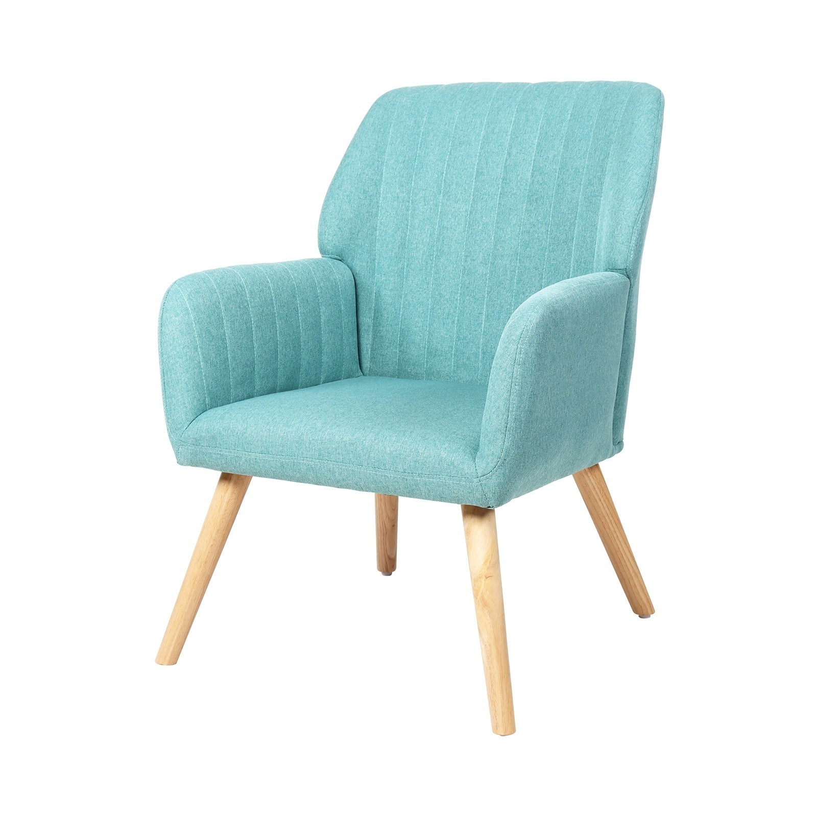 Oikiture Armchair Lounge Sofa Chair Fabric Accent Chairs Armchairs Couches Blue - Sunyee