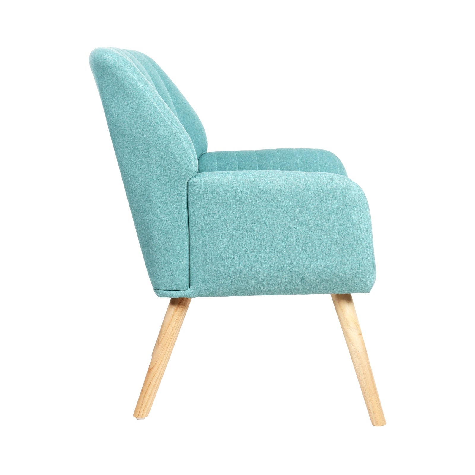 Oikiture Armchair Lounge Sofa Chair Fabric Accent Chairs Armchairs Couches Blue - Sunyee
