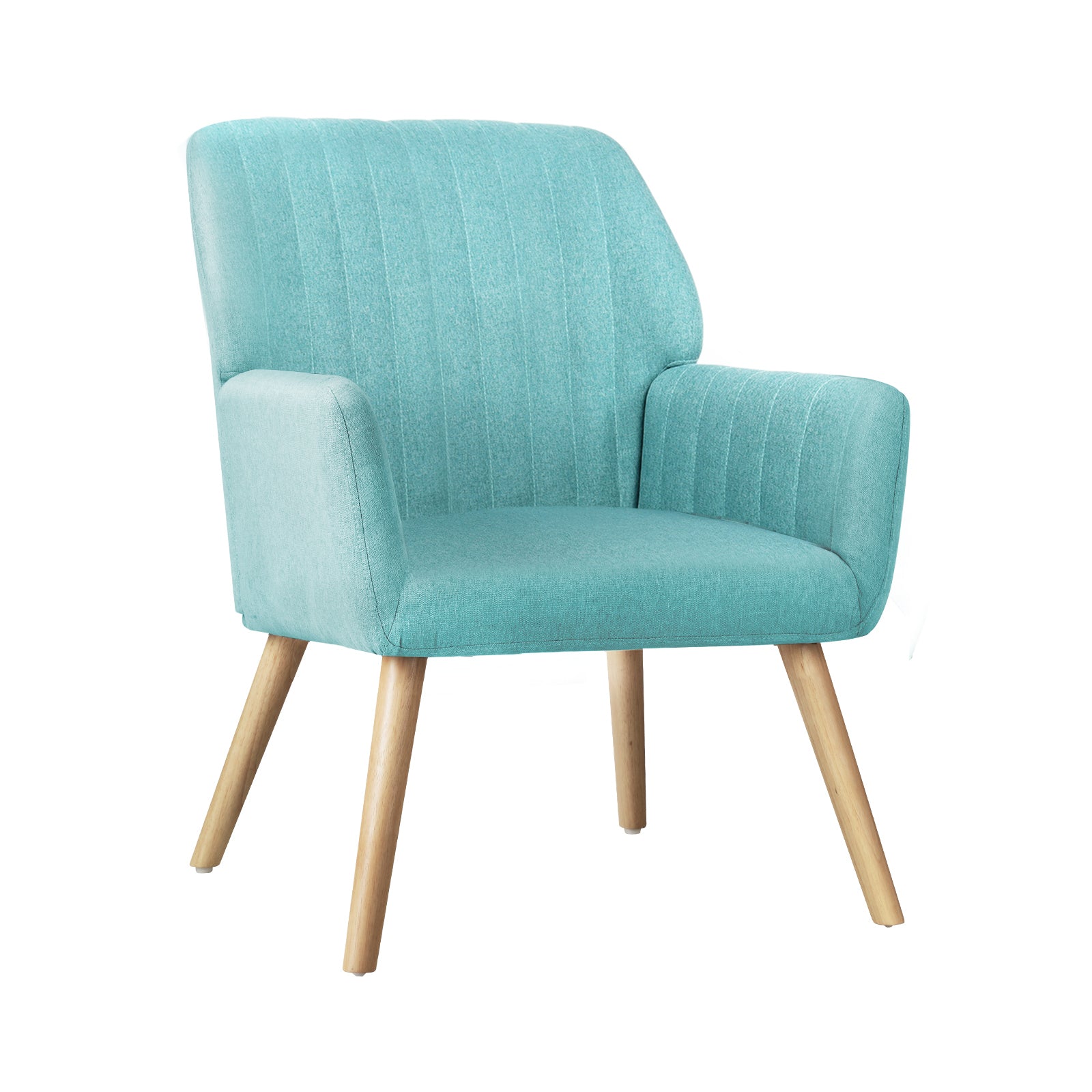 Oikiture Armchair Lounge Sofa Chair Fabric Accent Chairs Armchairs Couches Blue - Sunyee