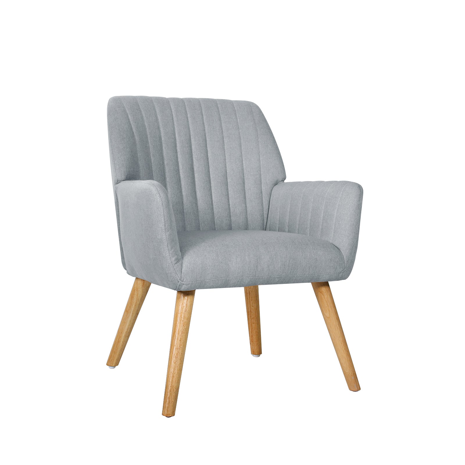 Oikiture Armchair Lounge Sofa Chair Fabric Accent Chairs Armchairs Couches Grey - Sunyee