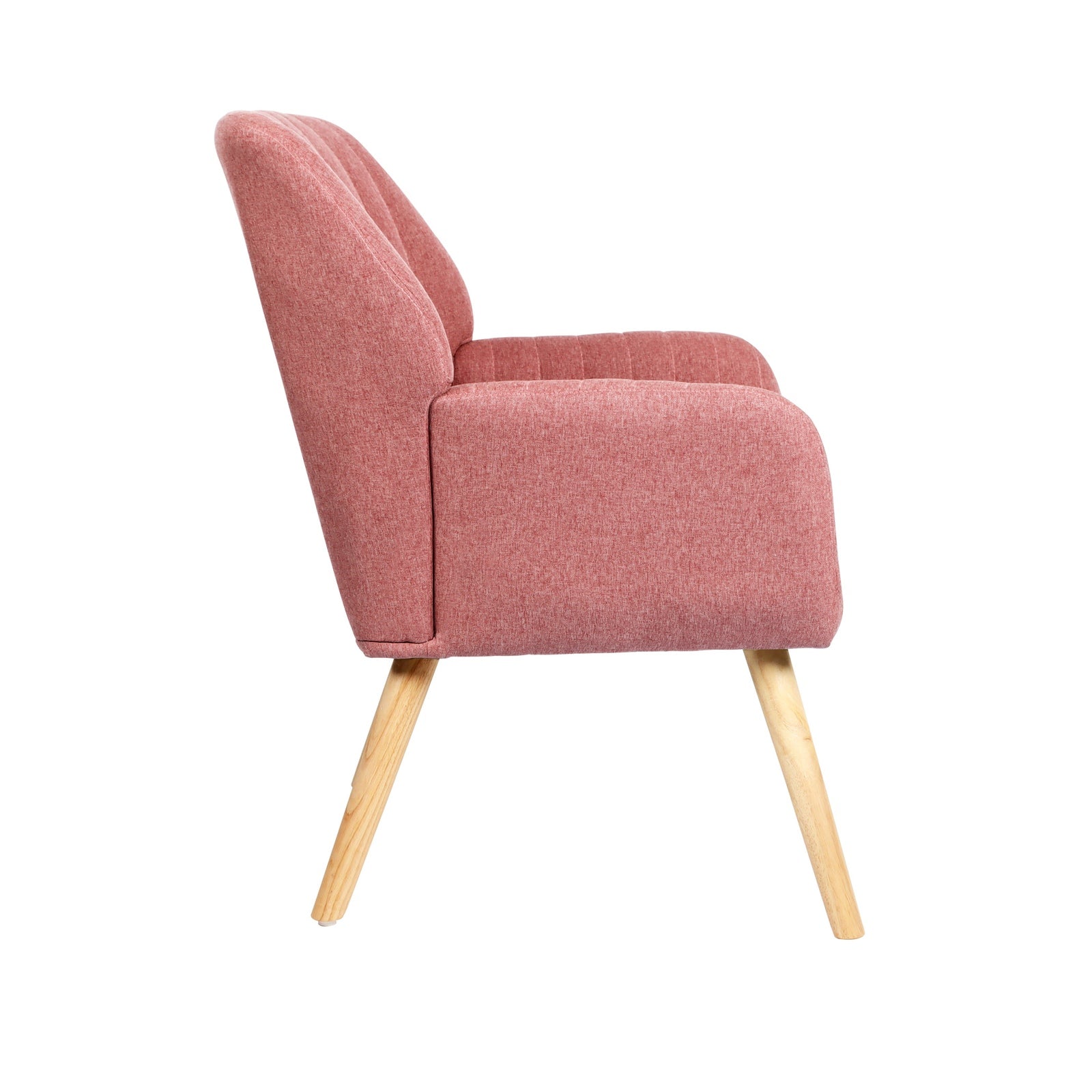 Oikiture Armchair Lounge Sofa Chair Fabric Accent Chairs Armchairs Couches Pink - Sunyee
