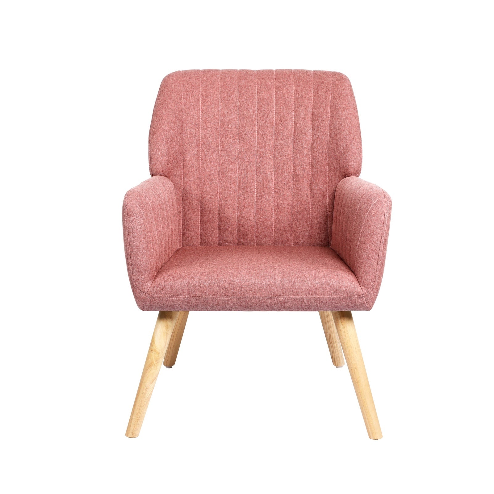Oikiture 2x Armchair Lounge Sofa Chair Fabric Accent Chairs Armchairs Pink - Sunyee