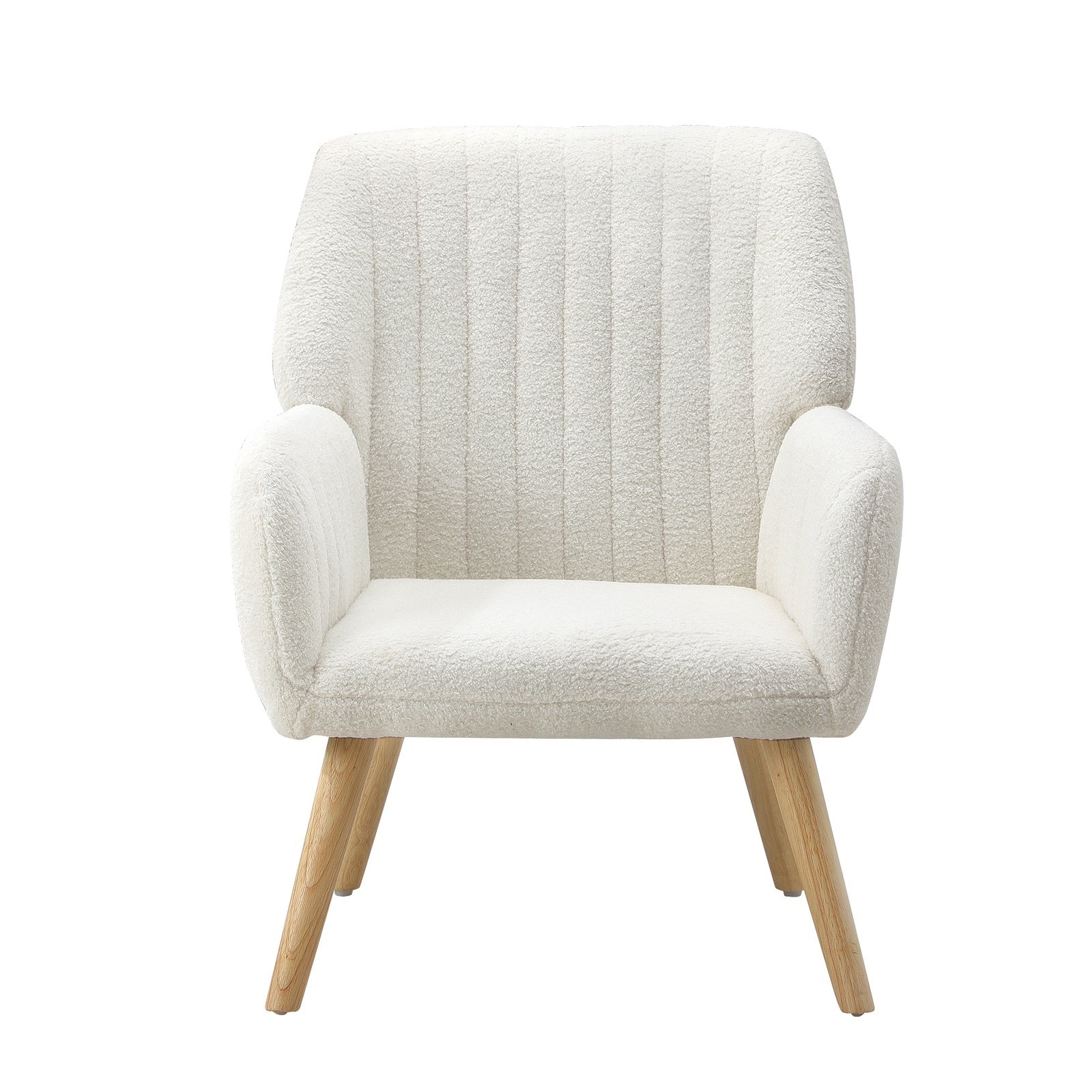 Oikiture Armchair Lounge Sofa Chair Sherpa Accent Chairs Armchairs Couches White - Sunyee
