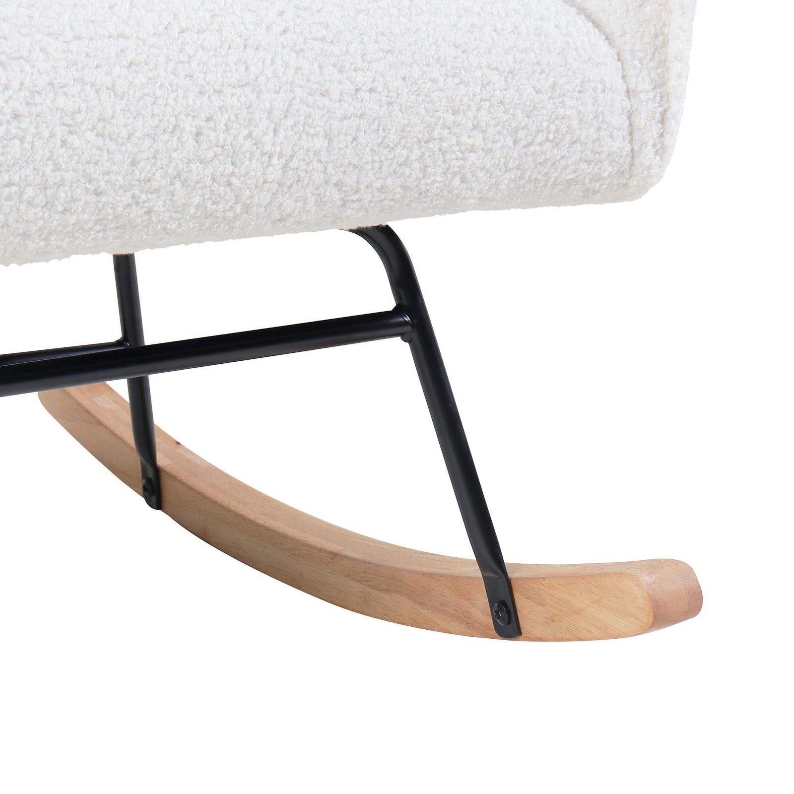 Oikiture Rocking Chair Nursing Armchair Sherpa Accent Chairs Upholstered White