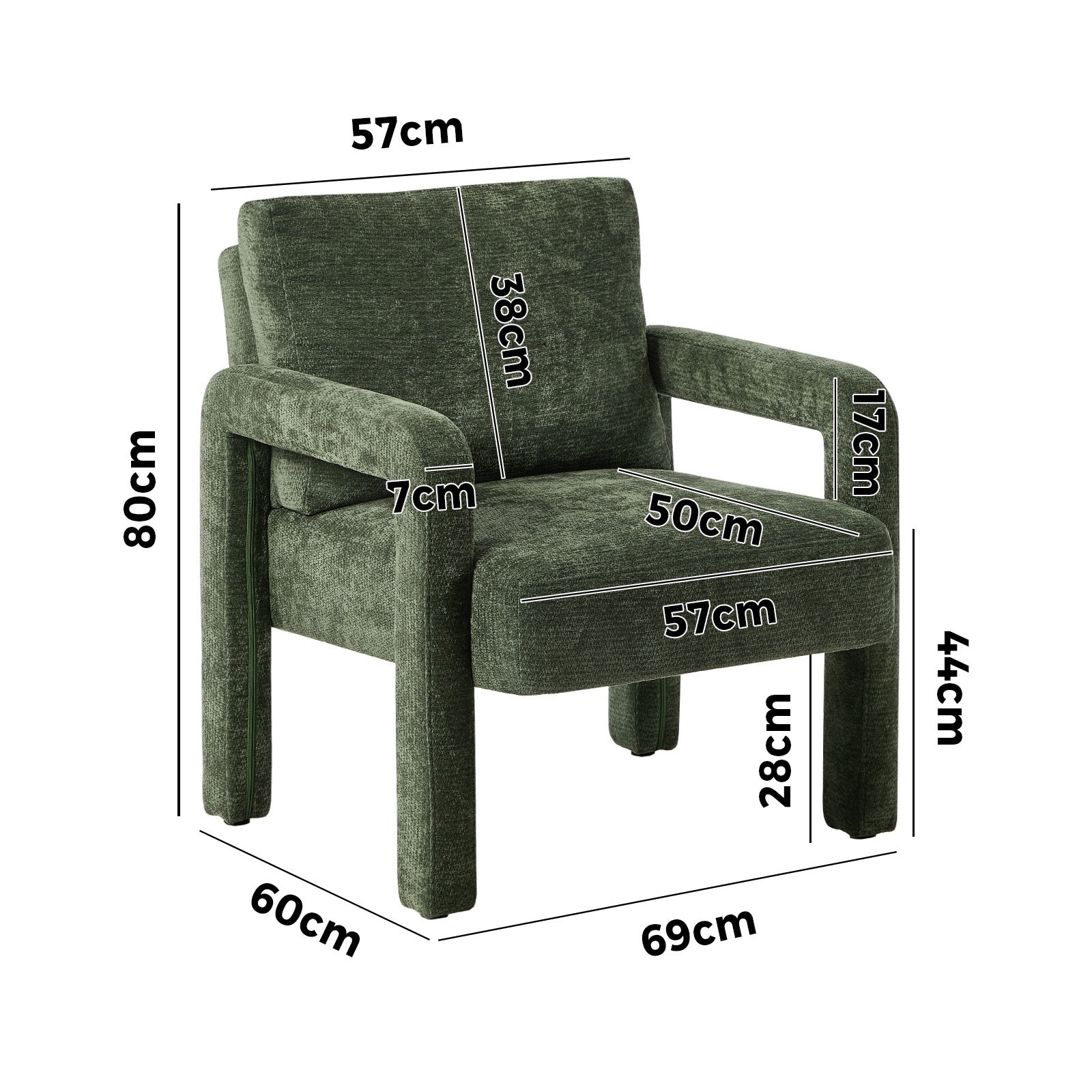 Oikiture 2x Armchair Velvet Accent Chairs 1 Seater Lounge Sofa Chair Green - Sunyee