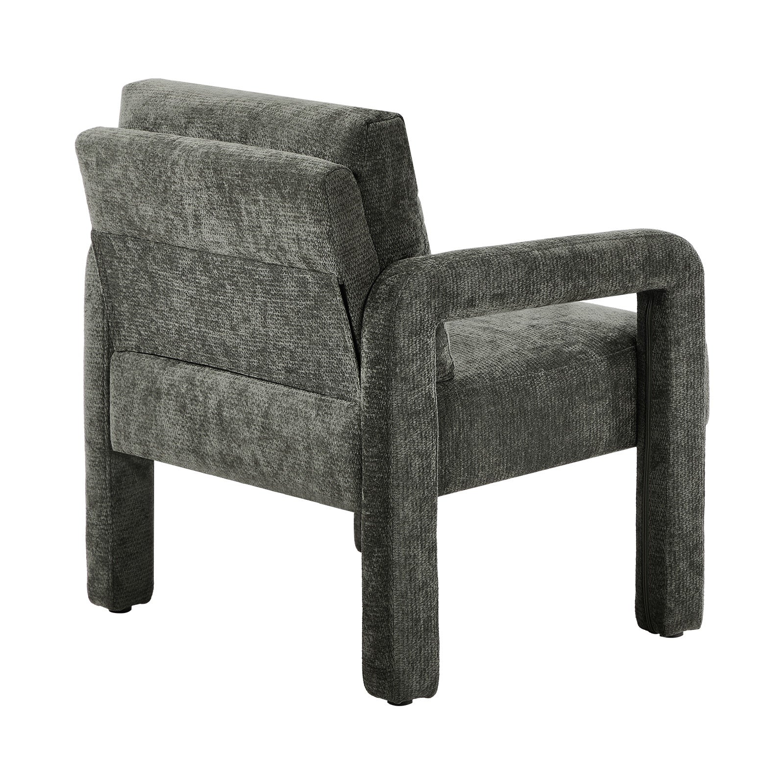 Oikiture Armchair Velvet Accent Chairs 1 Seater Lounge Sofa Chair Grey - Sunyee