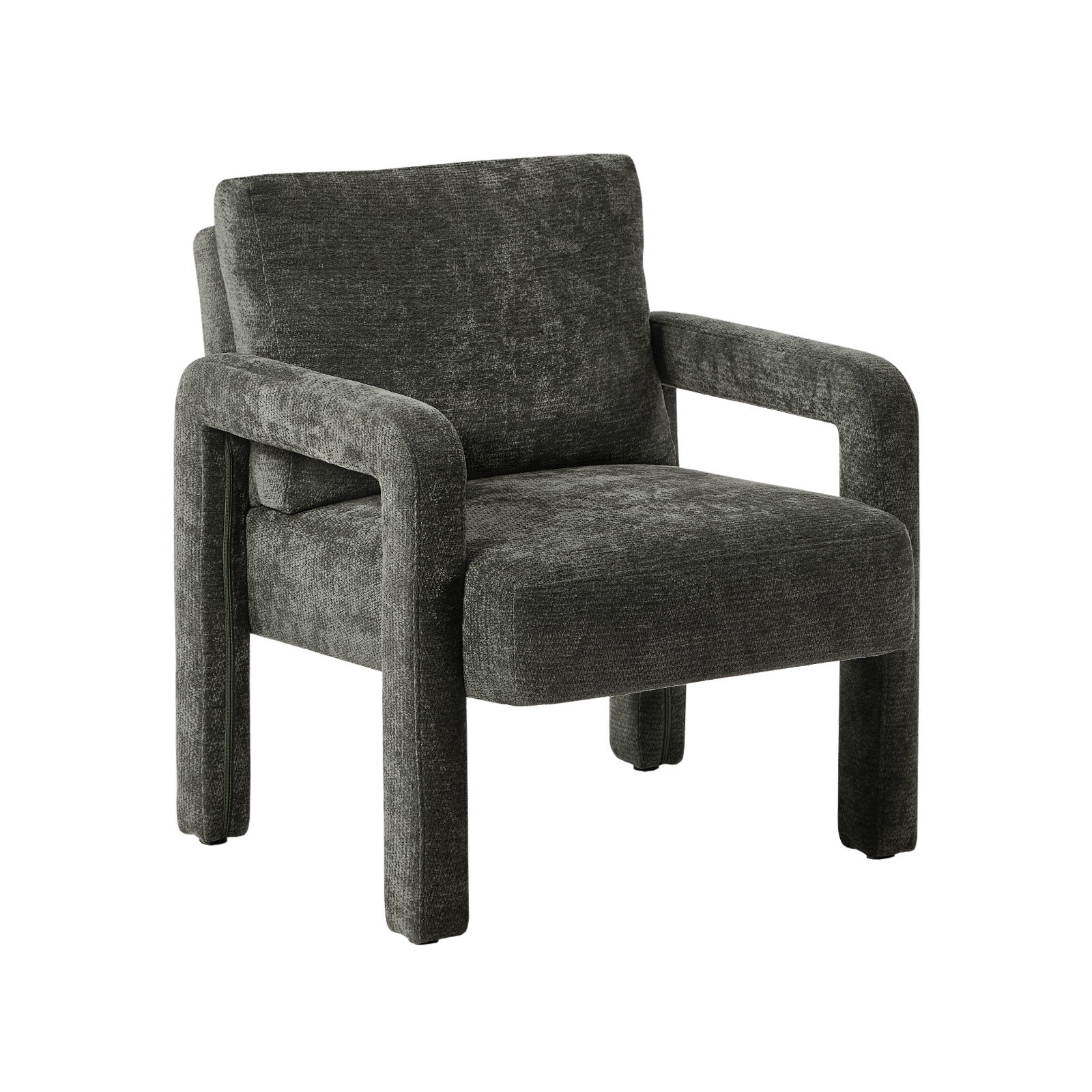 Oikiture Armchair Velvet Accent Chairs 1 Seater Lounge Sofa Chair Grey - Sunyee