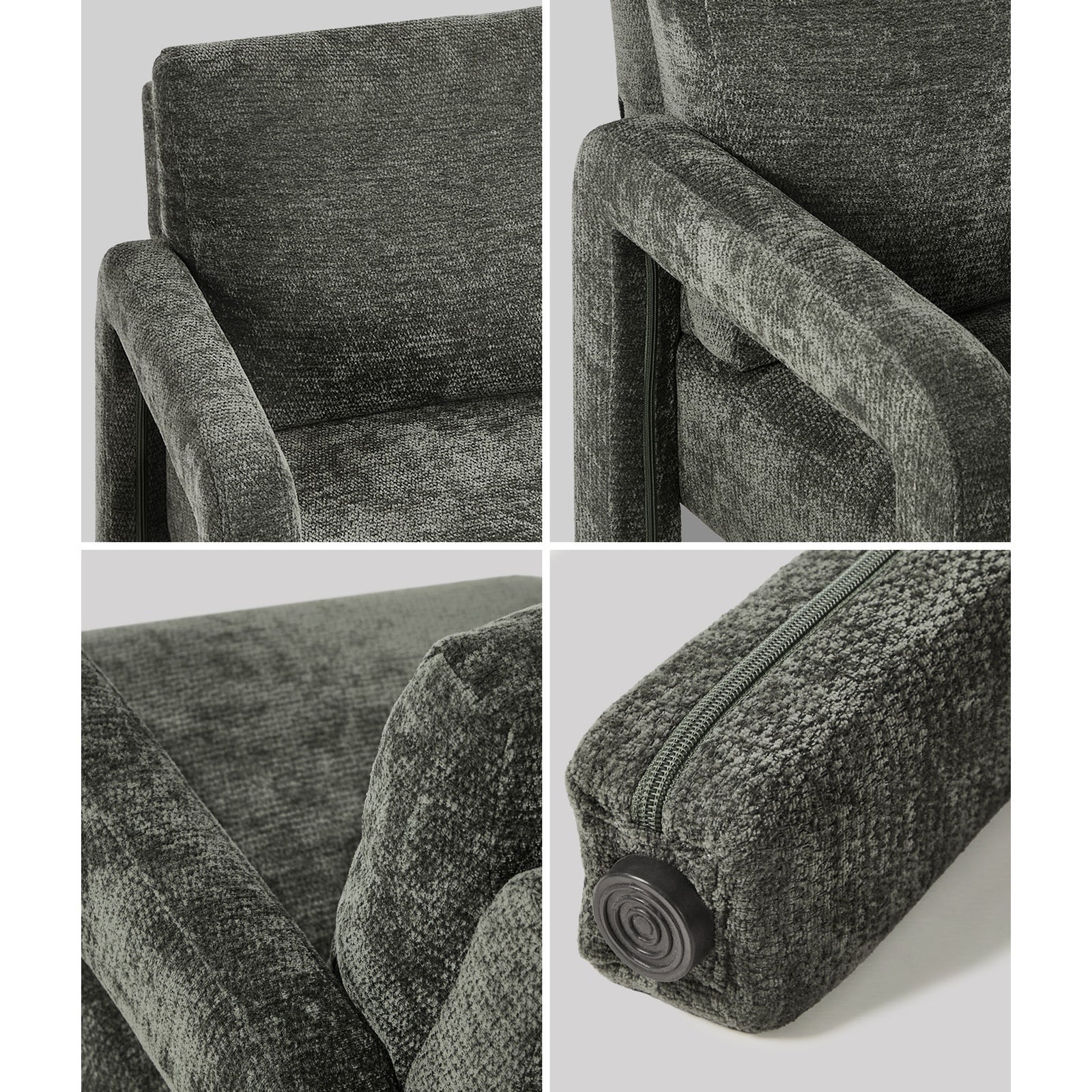 Oikiture 2x Armchair Velvet Accent Chairs 1 Seater Lounge Sofa Chair Grey - Sunyee