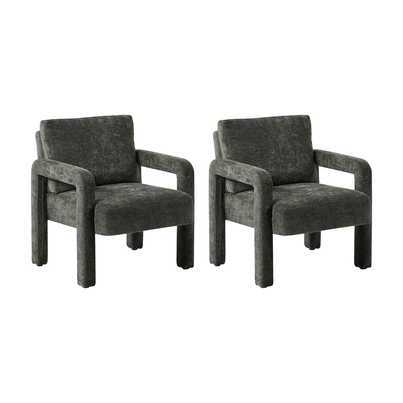 Oikiture 2x Armchair Velvet Accent Chairs 1 Seater Lounge Sofa Chair Grey - Sunyee