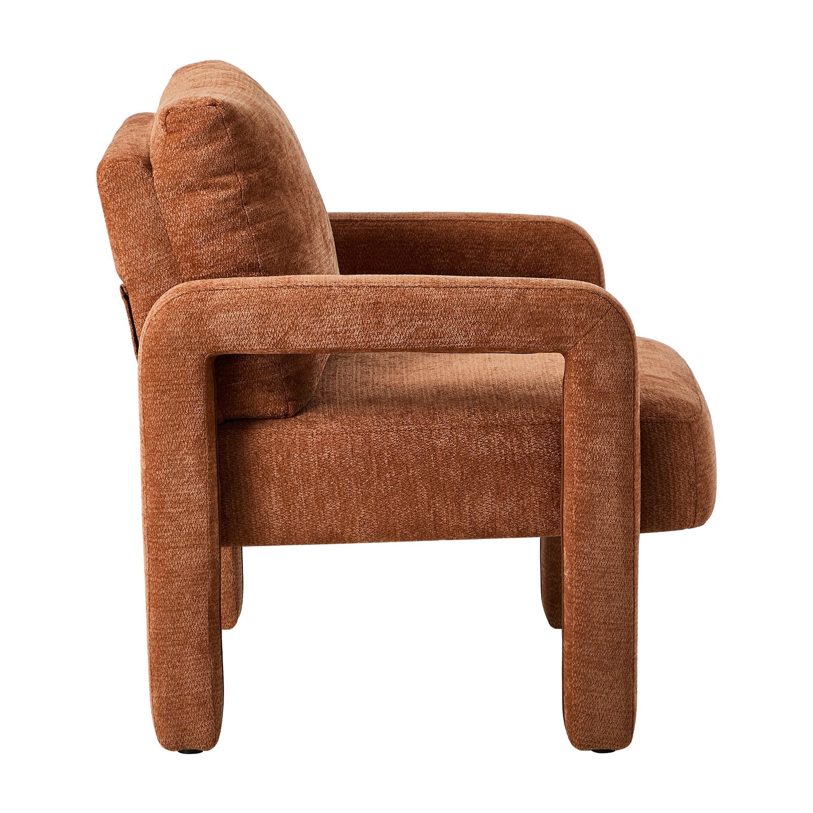 Oikiture Armchair Velvet Accent Chairs 1 Seater Lounge Sofa Chair Orange - Sunyee