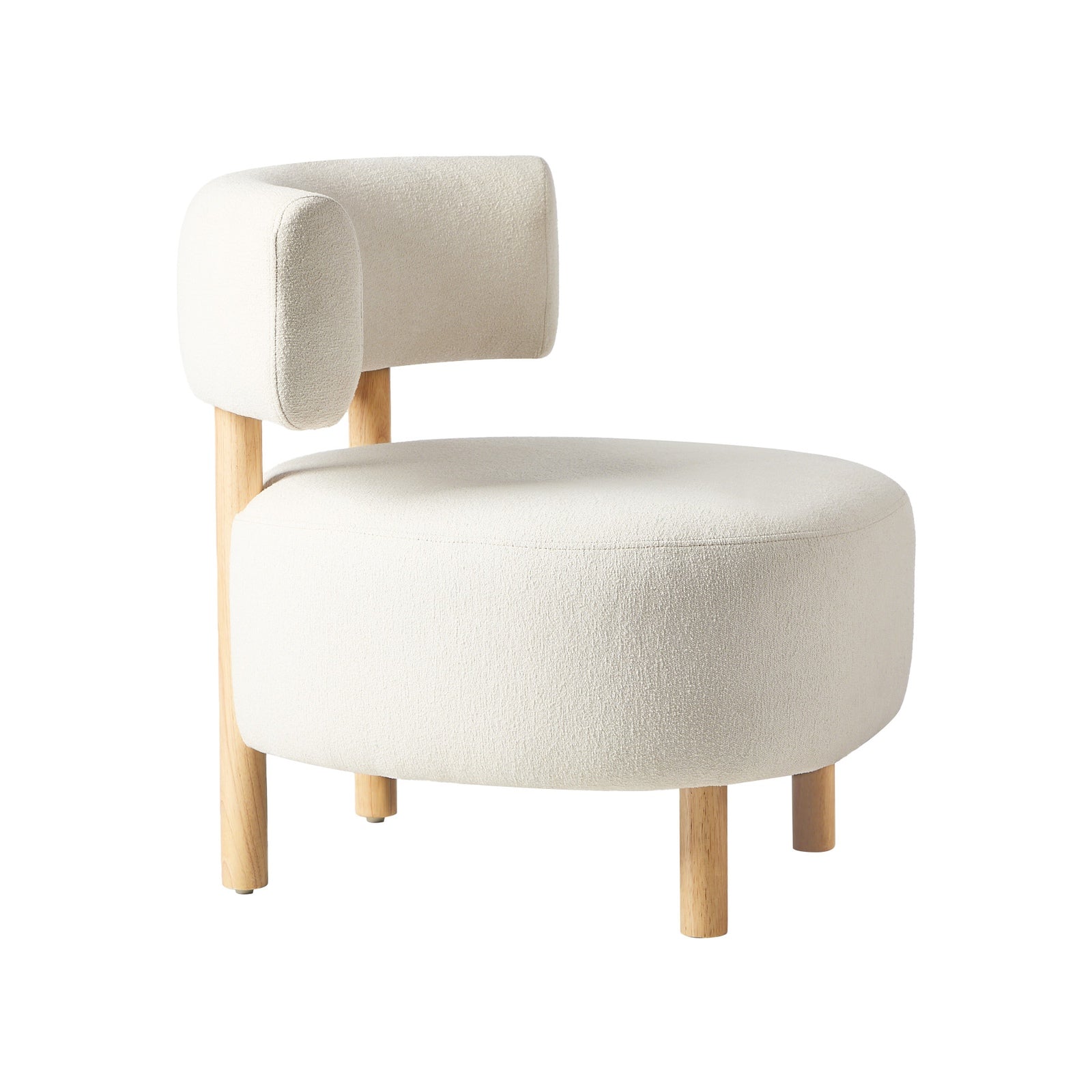 Oikiture Wooden Armchair Lounge Chair Linen Fabric Accent Armchairs Beige - Sunyee