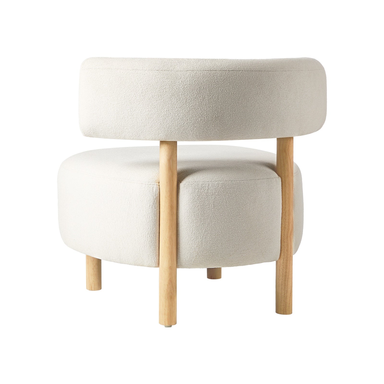 Oikiture Wooden Armchair Lounge Chair Linen Fabric Accent Armchairs Beige - Sunyee