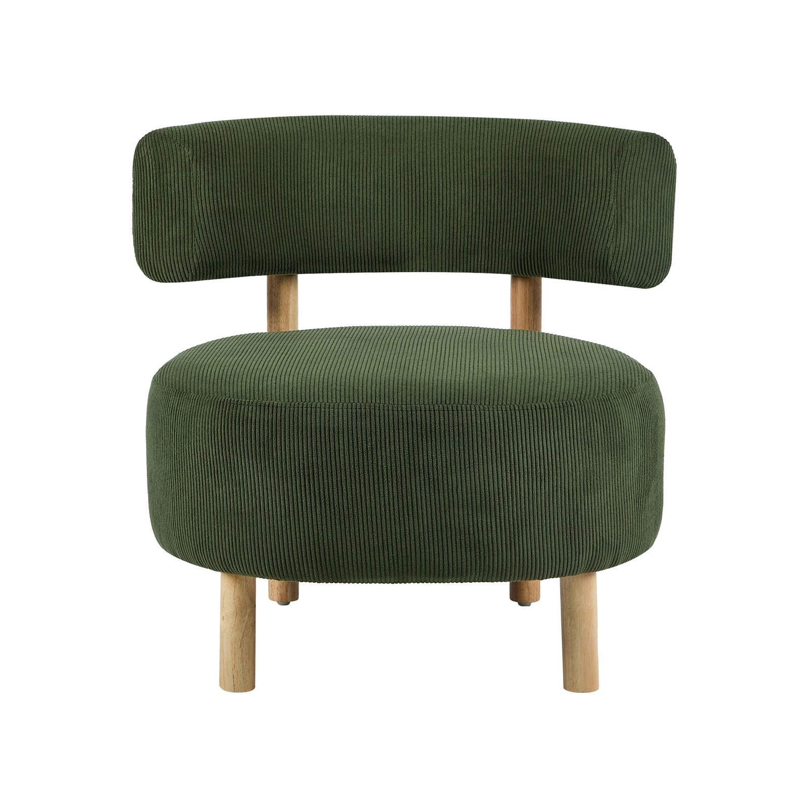 Oikiture Wooden Armchair Lounge Chair Velvet Accent Armchairs Green - Sunyee