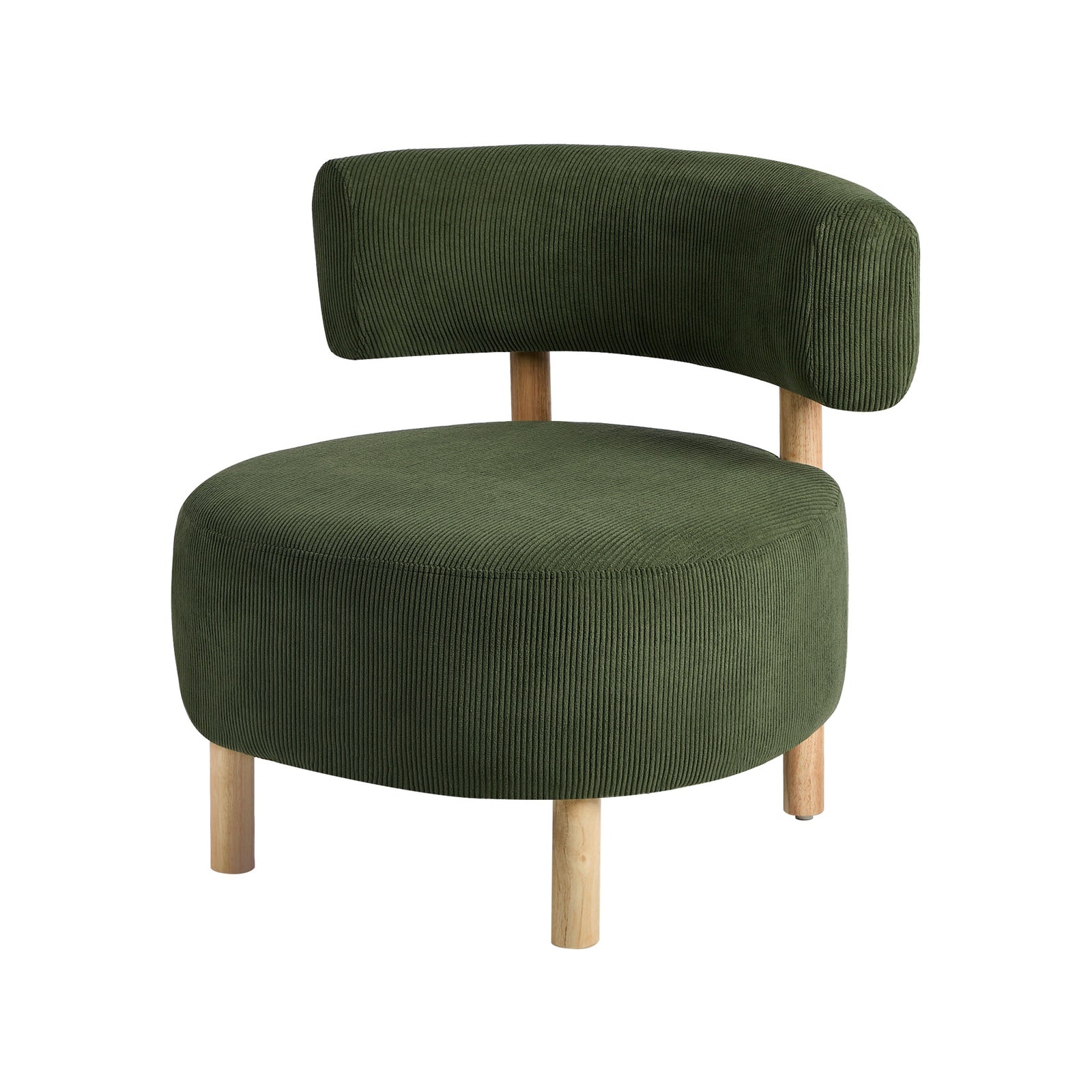 Oikiture Wooden Armchair Lounge Chair Velvet Accent Armchairs Green - Sunyee
