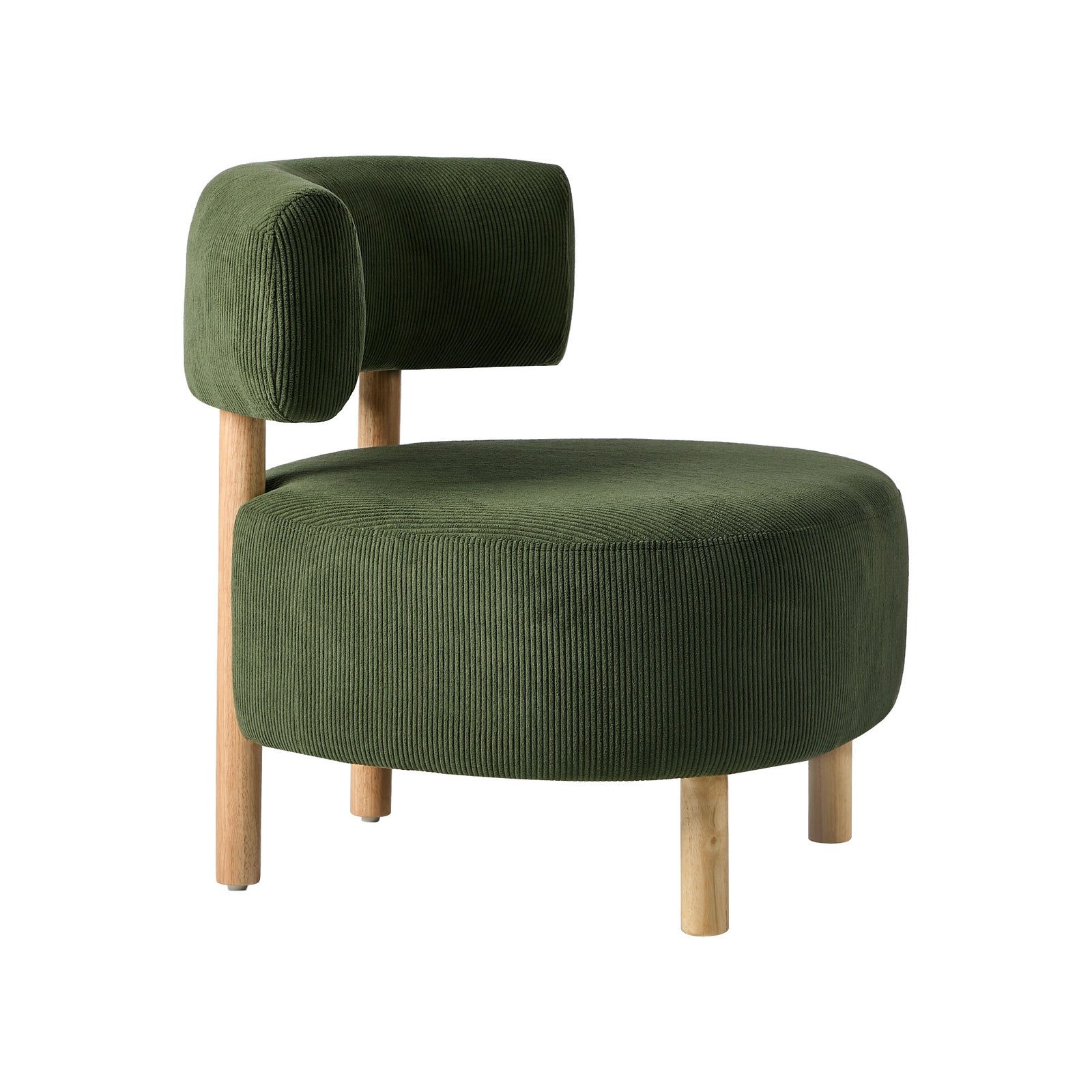 Oikiture Wooden Armchair Lounge Chair Velvet Accent Armchairs Green - Sunyee