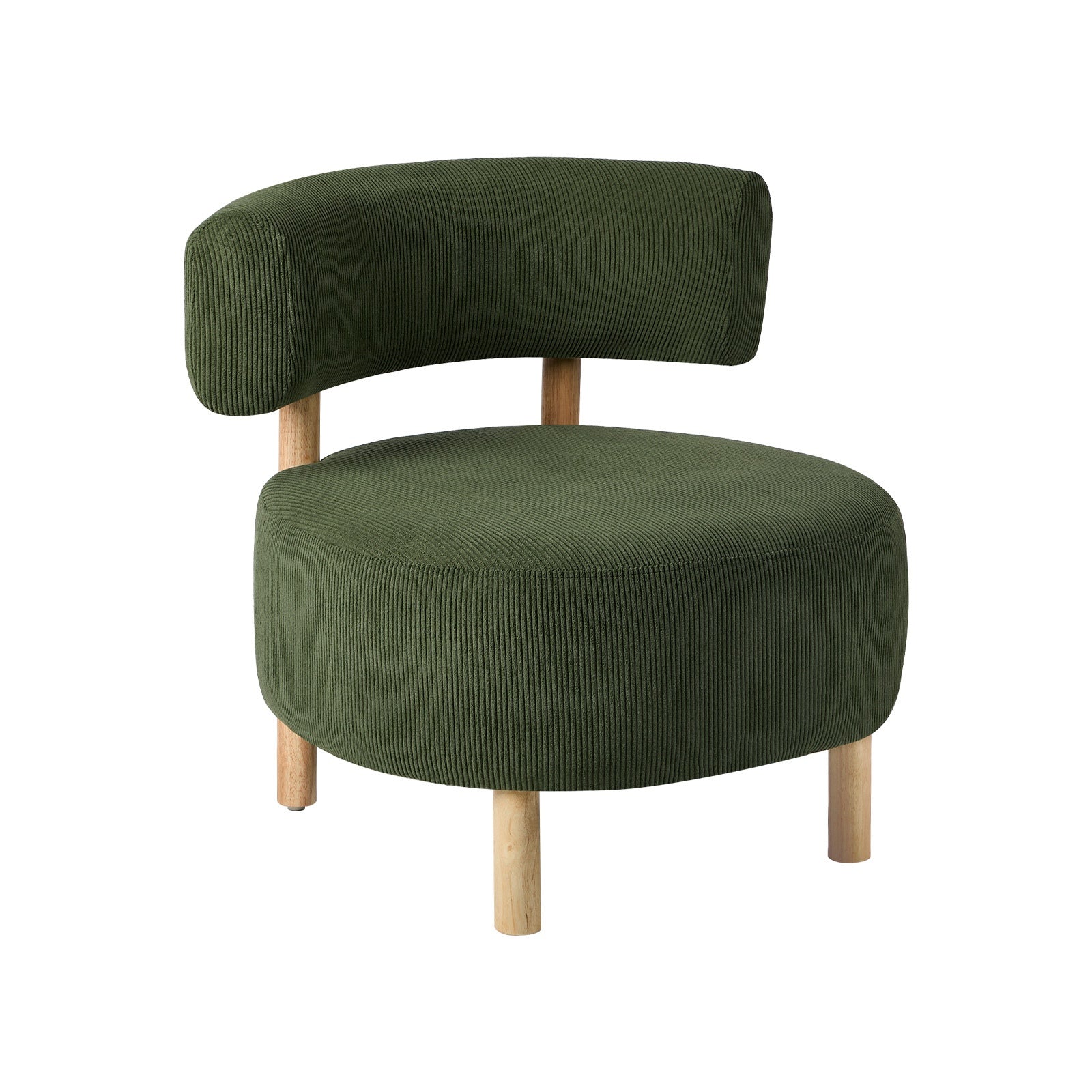 Oikiture Wooden Armchair Lounge Chair Velvet Accent Armchairs Green - Sunyee