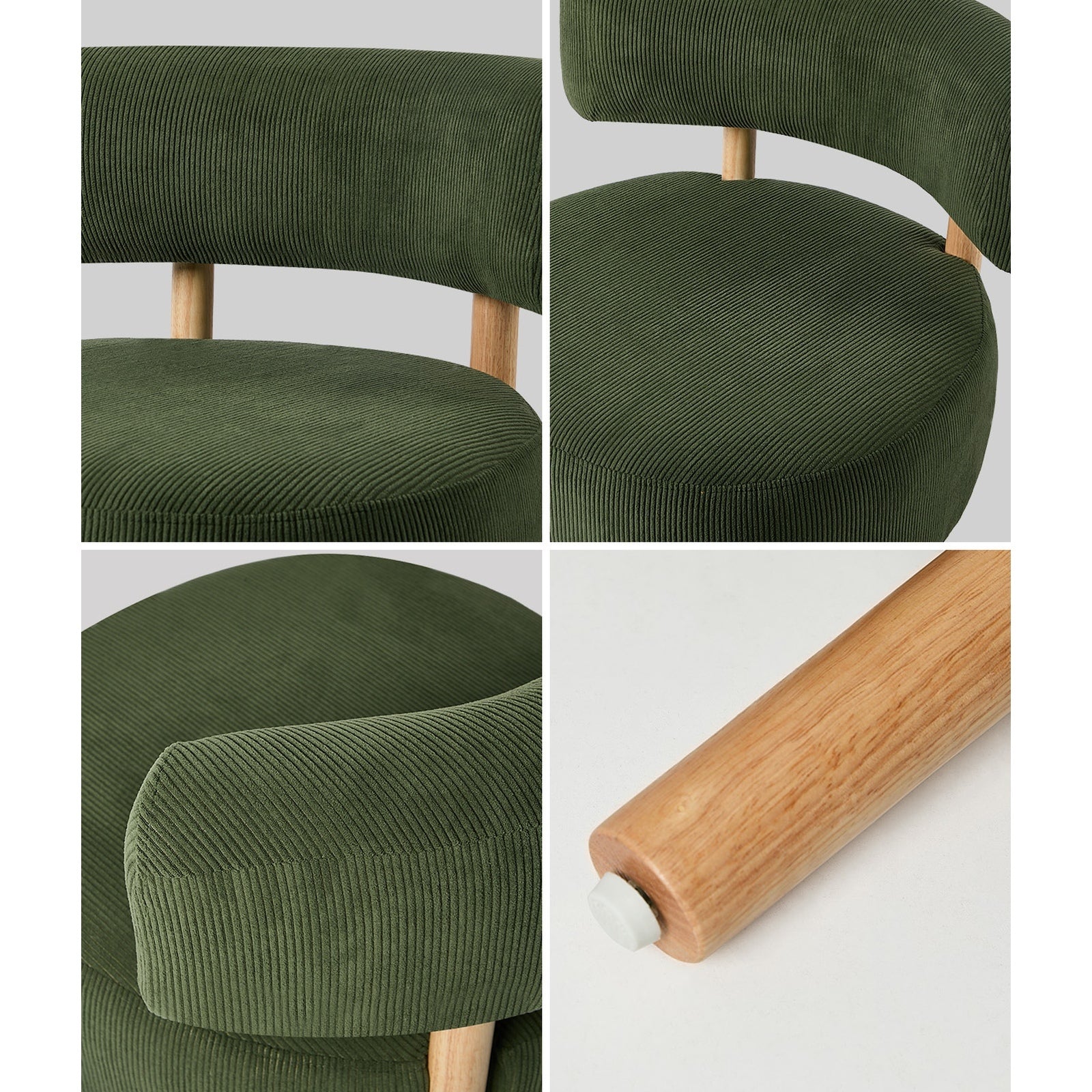 Oikiture 2x Wooden Armchair Lounge Chair Velvet Accent Armchairs Green - Sunyee