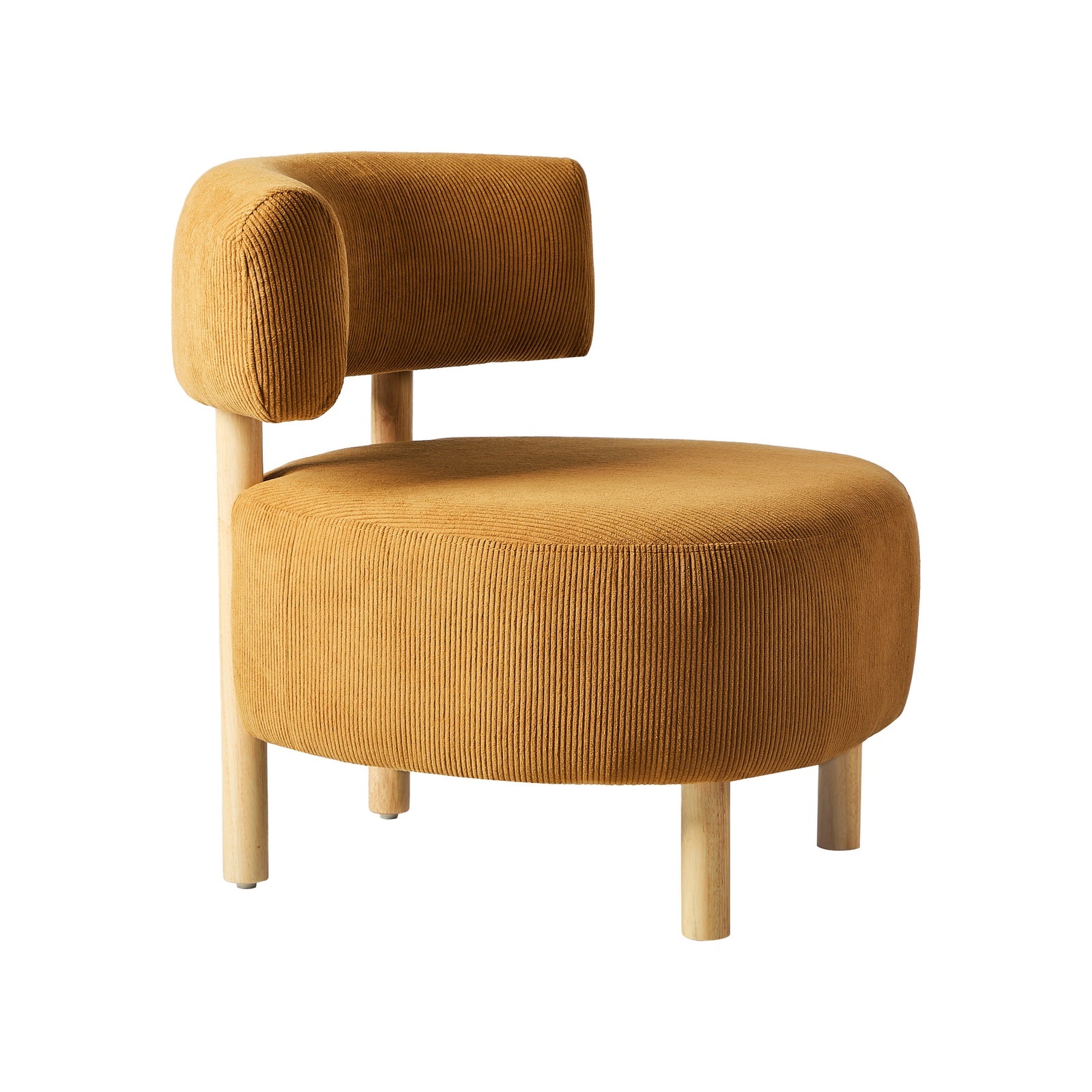 Oikiture Wooden Armchair Lounge Chair Velvet Accent Armchairs Orange - Sunyee