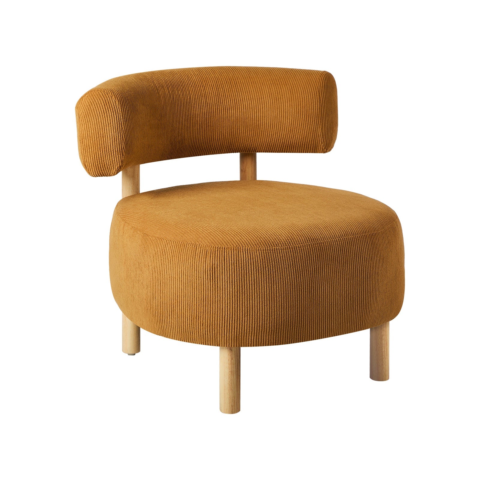 Oikiture Wooden Armchair Lounge Chair Velvet Accent Armchairs Orange - Sunyee