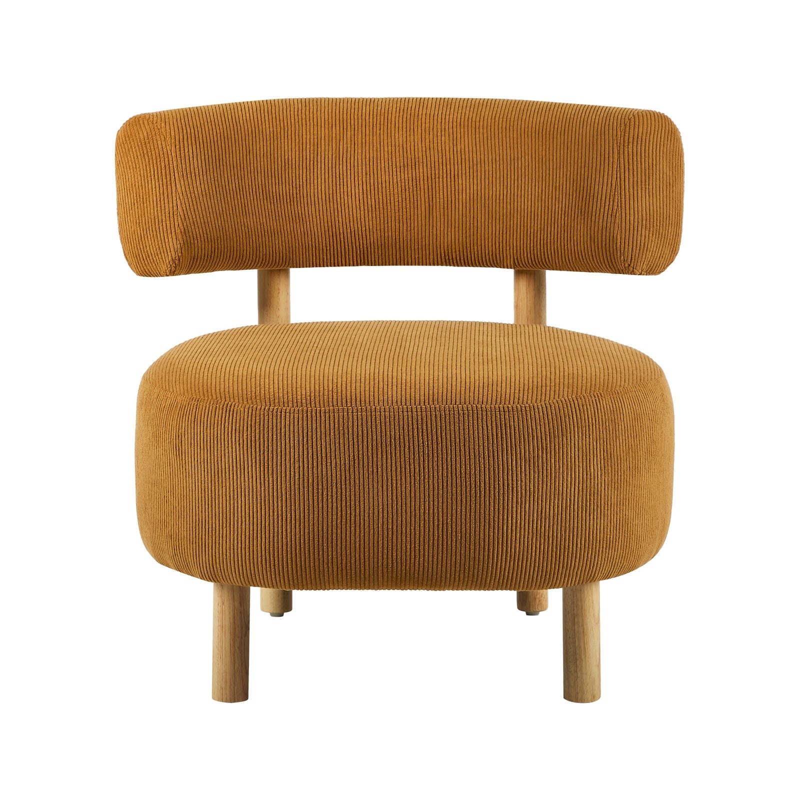 Oikiture 2x Wooden Armchair Lounge Chair Velvet Accent Armchairs Orange - Sunyee