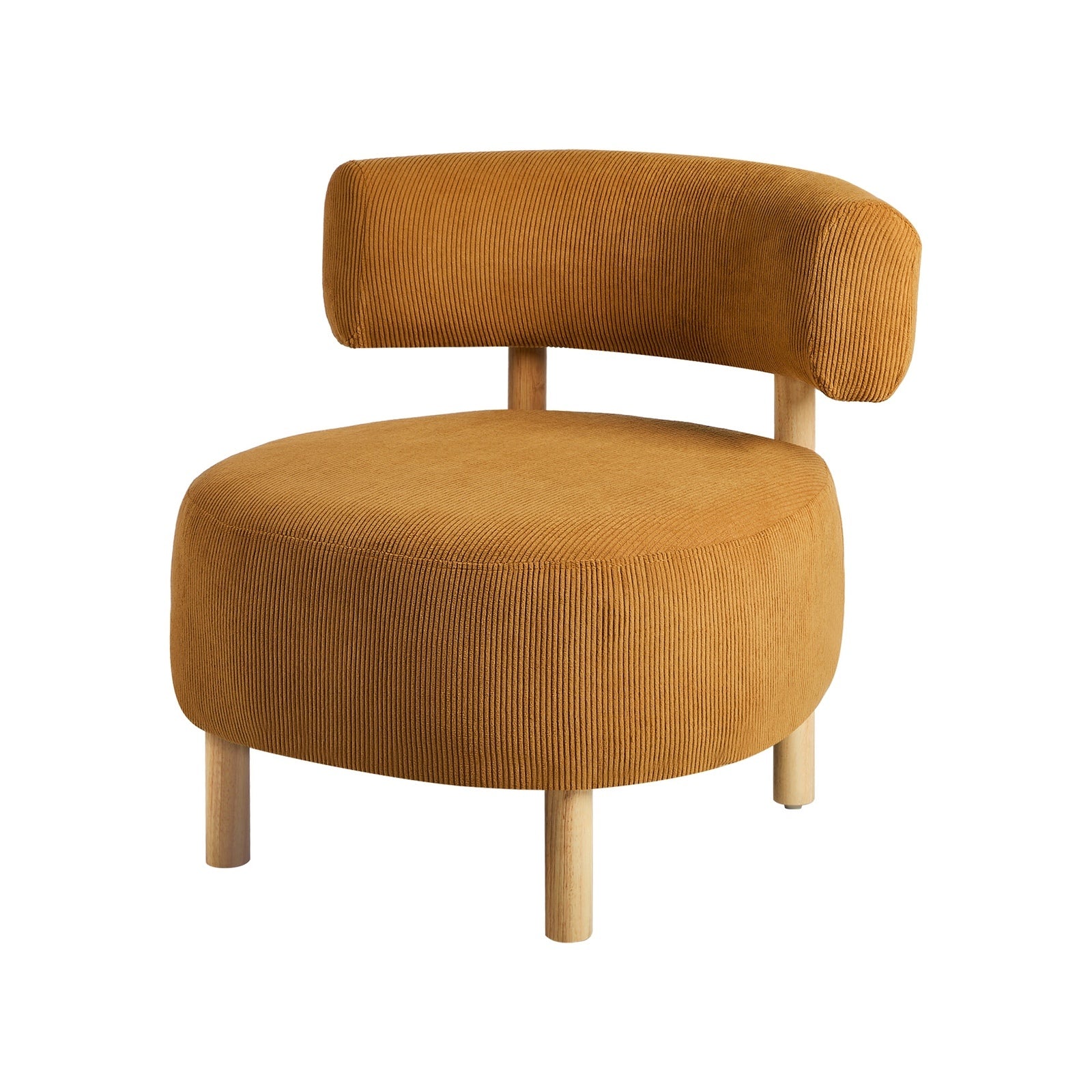 Oikiture 2x Wooden Armchair Lounge Chair Velvet Accent Armchairs Orange - Sunyee