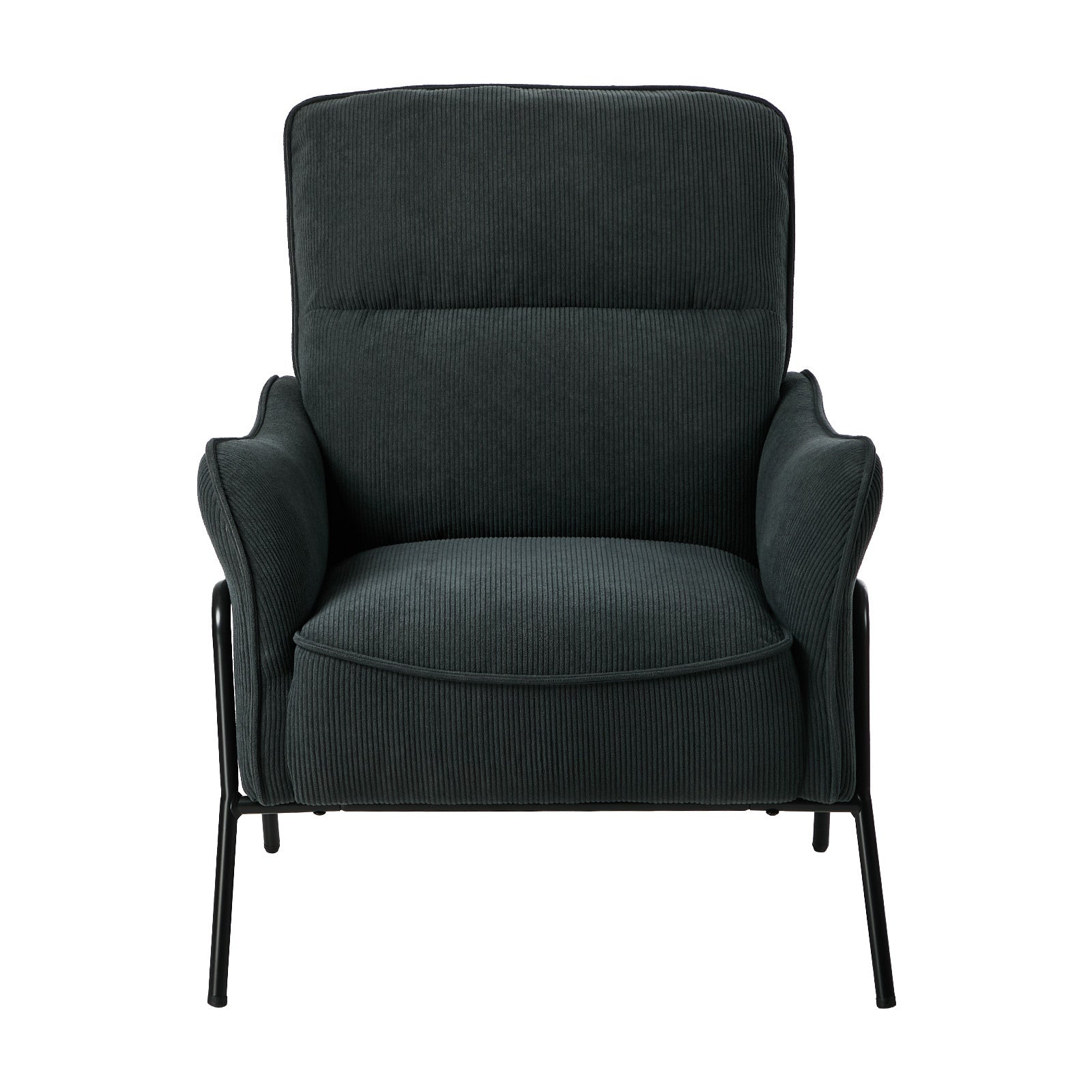 Oikiture Armchair Velvet Fabric Lounge Chair Accent Chair Grey - Sunyee