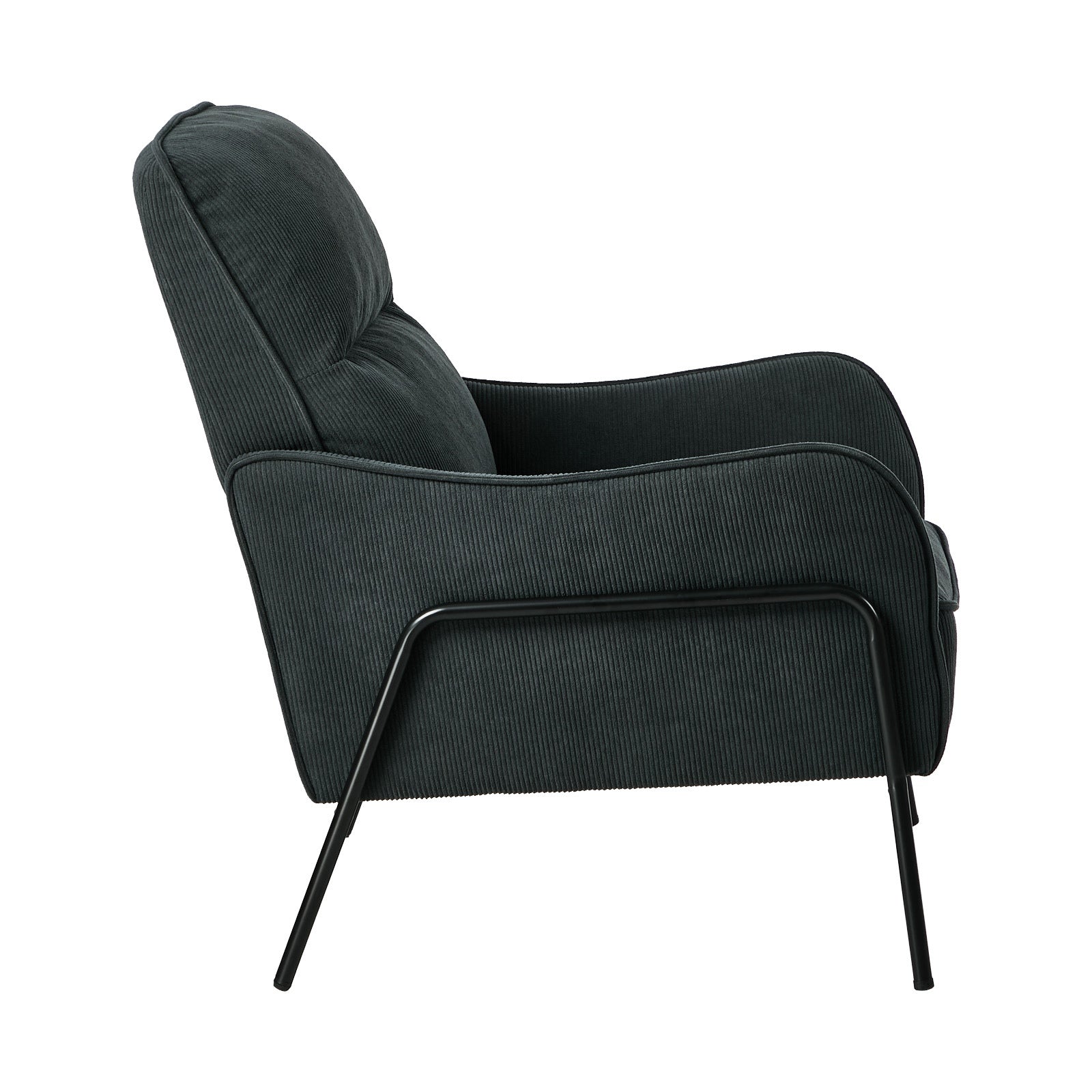 Oikiture Armchair Velvet Fabric Lounge Chair Accent Chair Grey - Sunyee