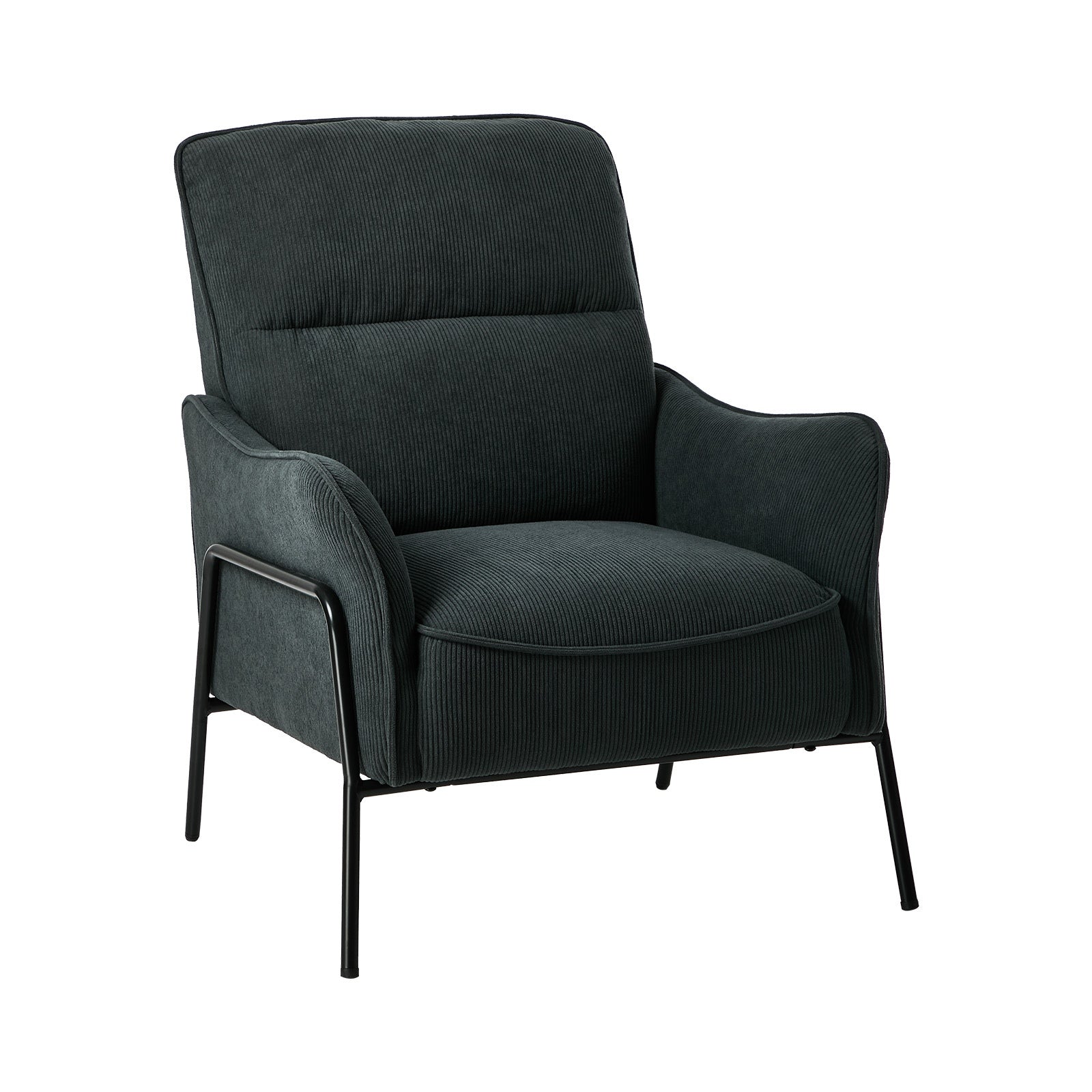 Oikiture Armchair Velvet Fabric Lounge Chair Accent Chair Grey - Sunyee