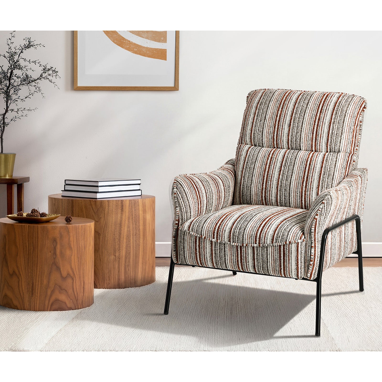 Oikiture Armchair Velvet/Chenille Fabric Lounge Chair Accent Chair
