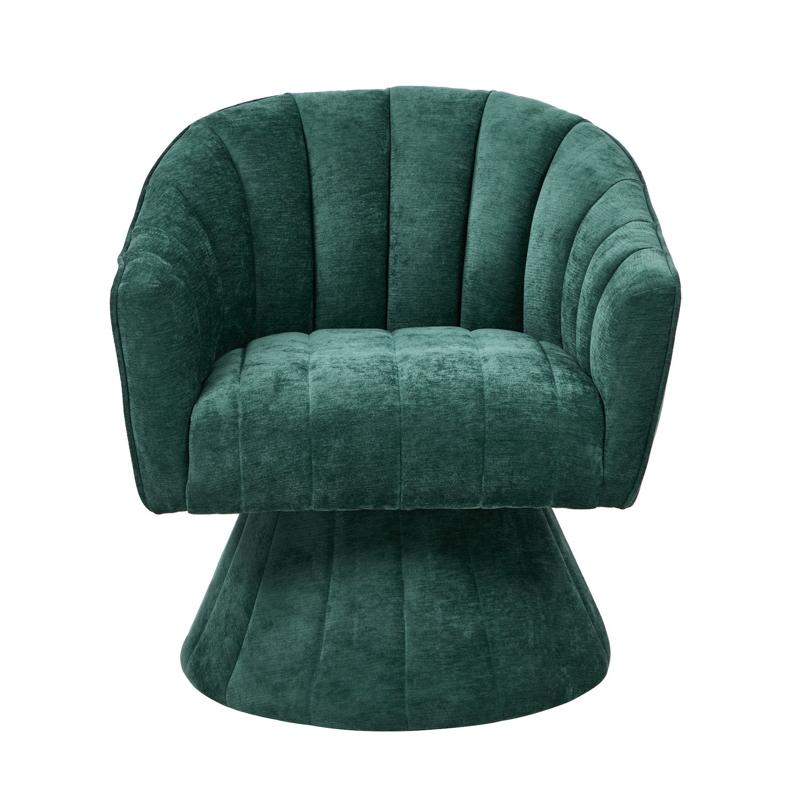 Oikiture 2x Swivel Armchair Linen Fabric Lounge Chair Accent Chair Green - Sunyee