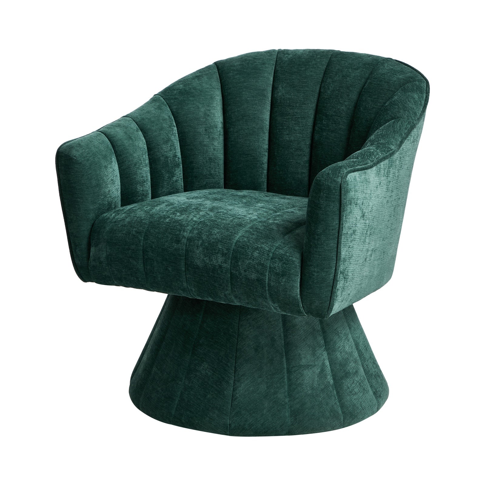 Oikiture 2x Swivel Armchair Linen Fabric Lounge Chair Accent Chair Green - Sunyee