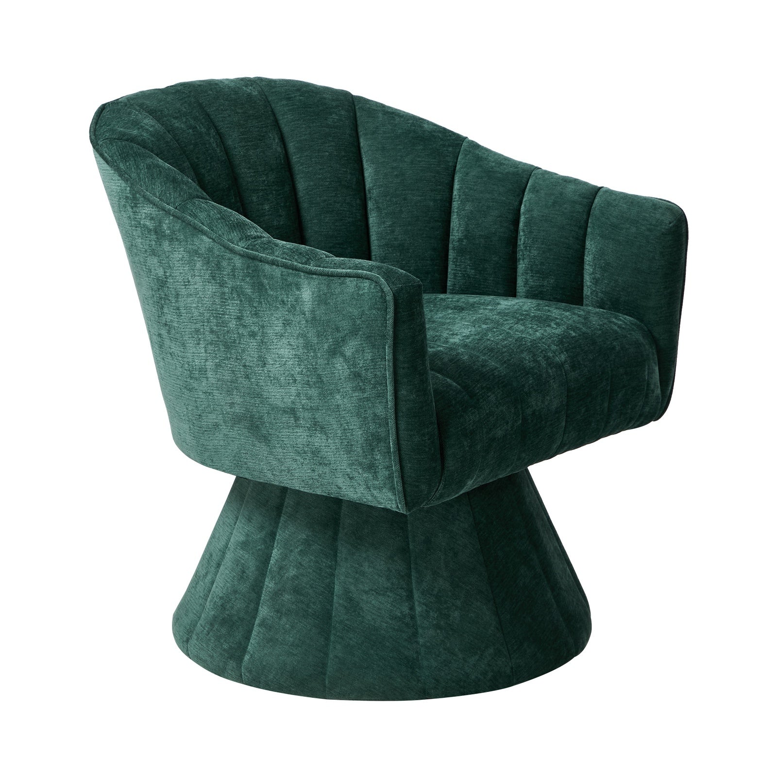 Oikiture 2x Swivel Armchair Linen Fabric Lounge Chair Accent Chair Green - Sunyee