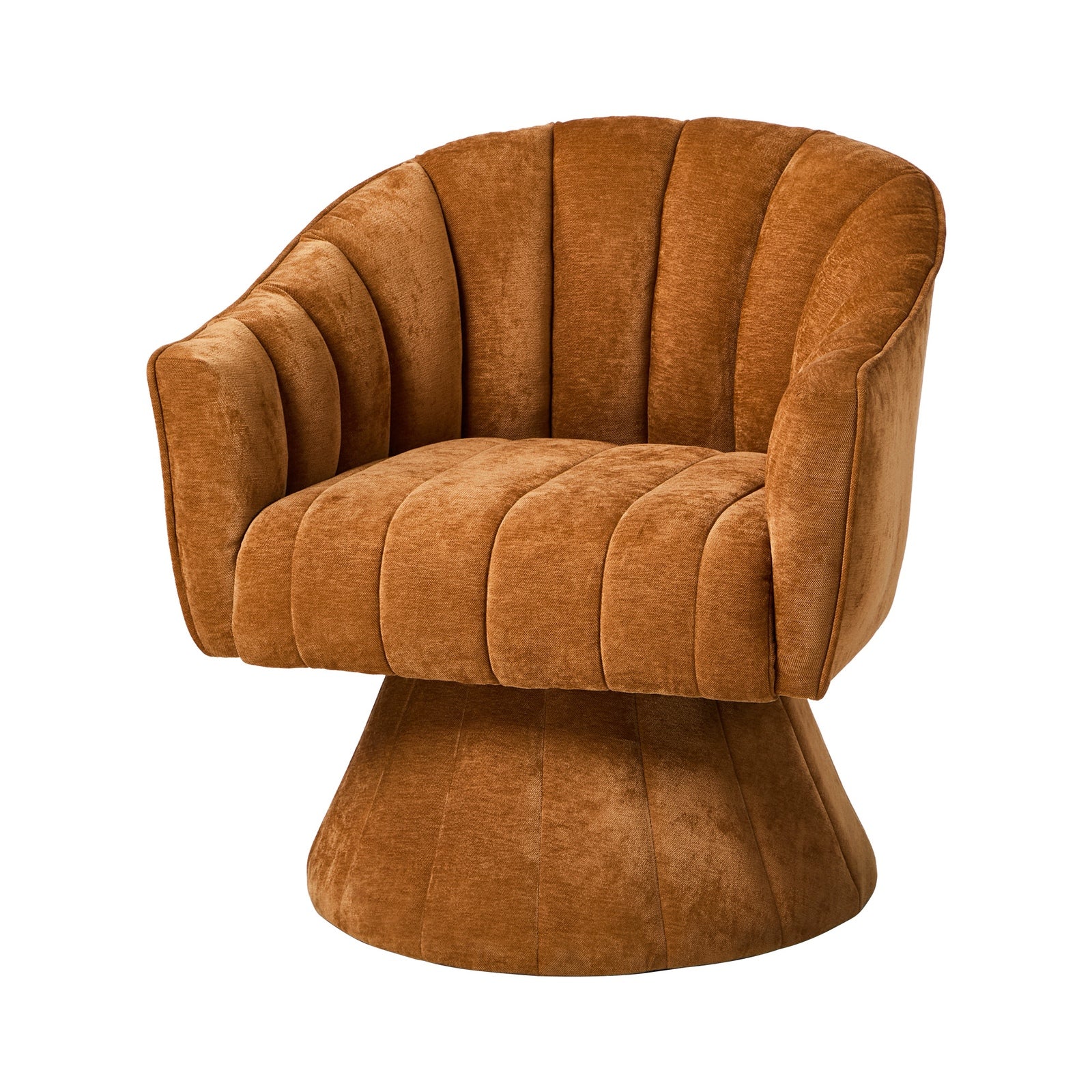 Oikiture Swivel Armchair Linen Fabric Lounge Chair Accent Chair Orange - Sunyee