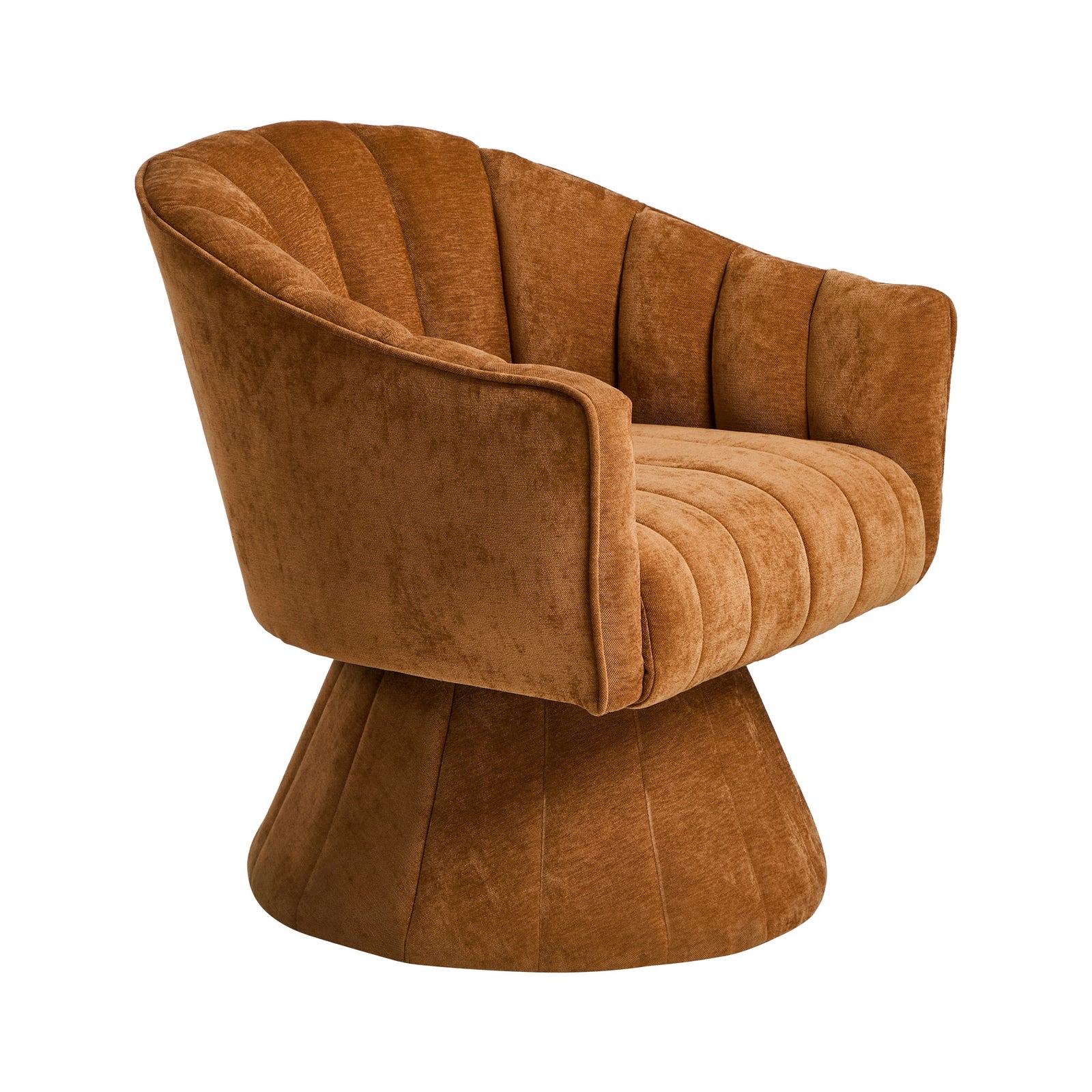 Oikiture Swivel Armchair Linen Fabric Lounge Chair Accent Chair Orange - Sunyee