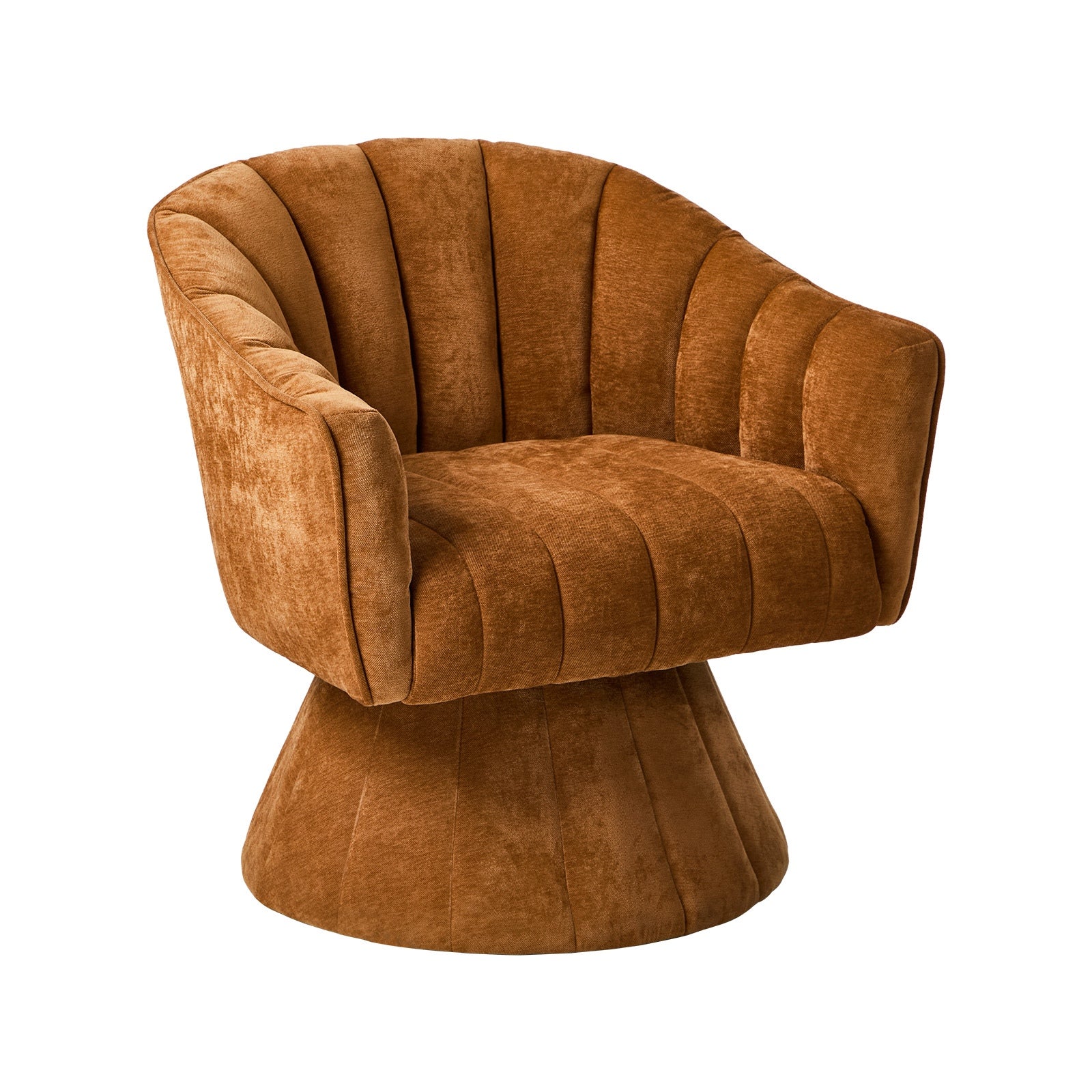 Oikiture Swivel Armchair Linen Fabric Lounge Chair Accent Chair Orange - Sunyee