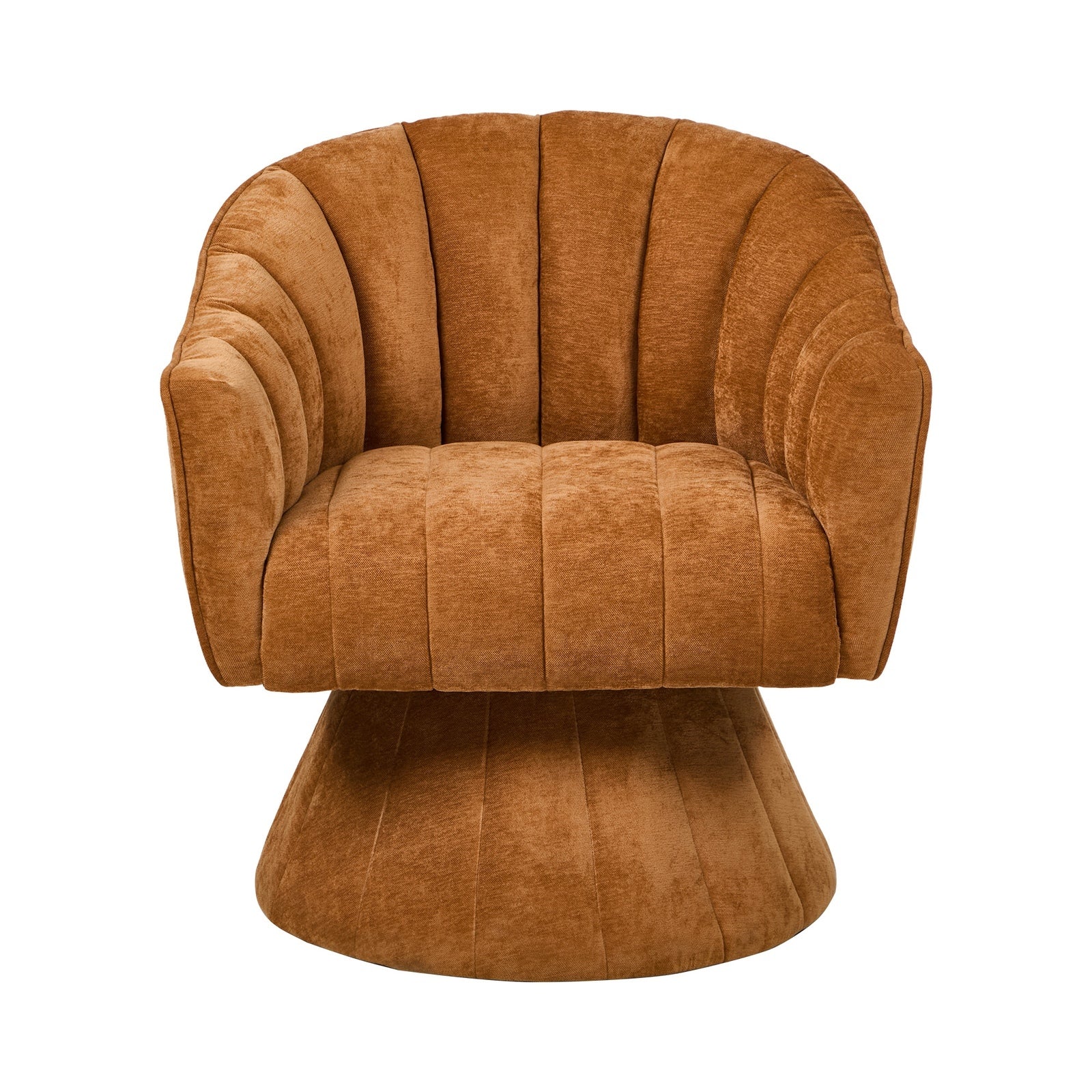 Oikiture 2x Swivel Armchair Linen Fabric Lounge Chair Accent Chair Orange - Sunyee