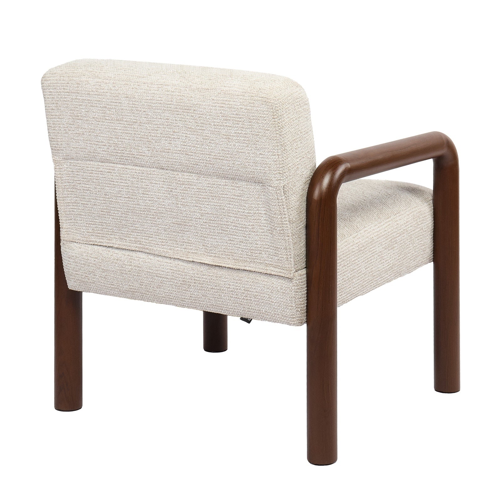 Oikiture Armchair Fabric Accent Chair Lounge Sofa Walunt Timber Look Legs