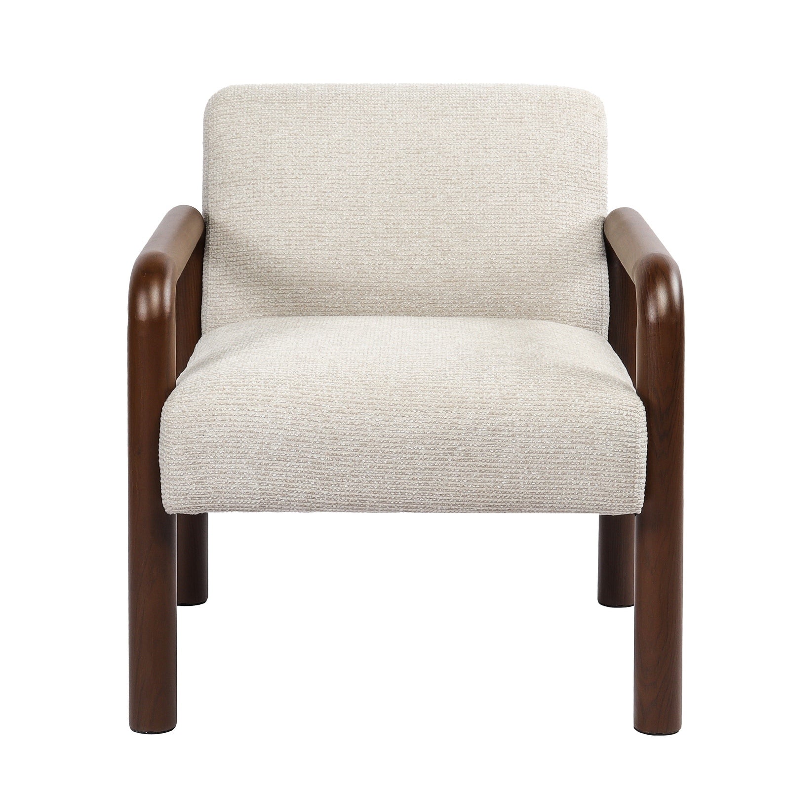 Oikiture 2x Armchair Fabric Accent Chair Lounge Sofa Walunt Timber Look Legs