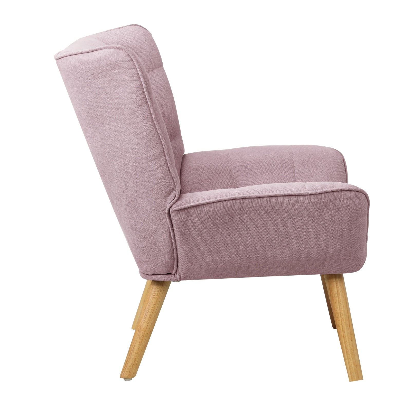 Oikiture Armchair Accent Chairs Sofa Lounge Fabric Upholstered Tub Chair Pink - Sunyee
