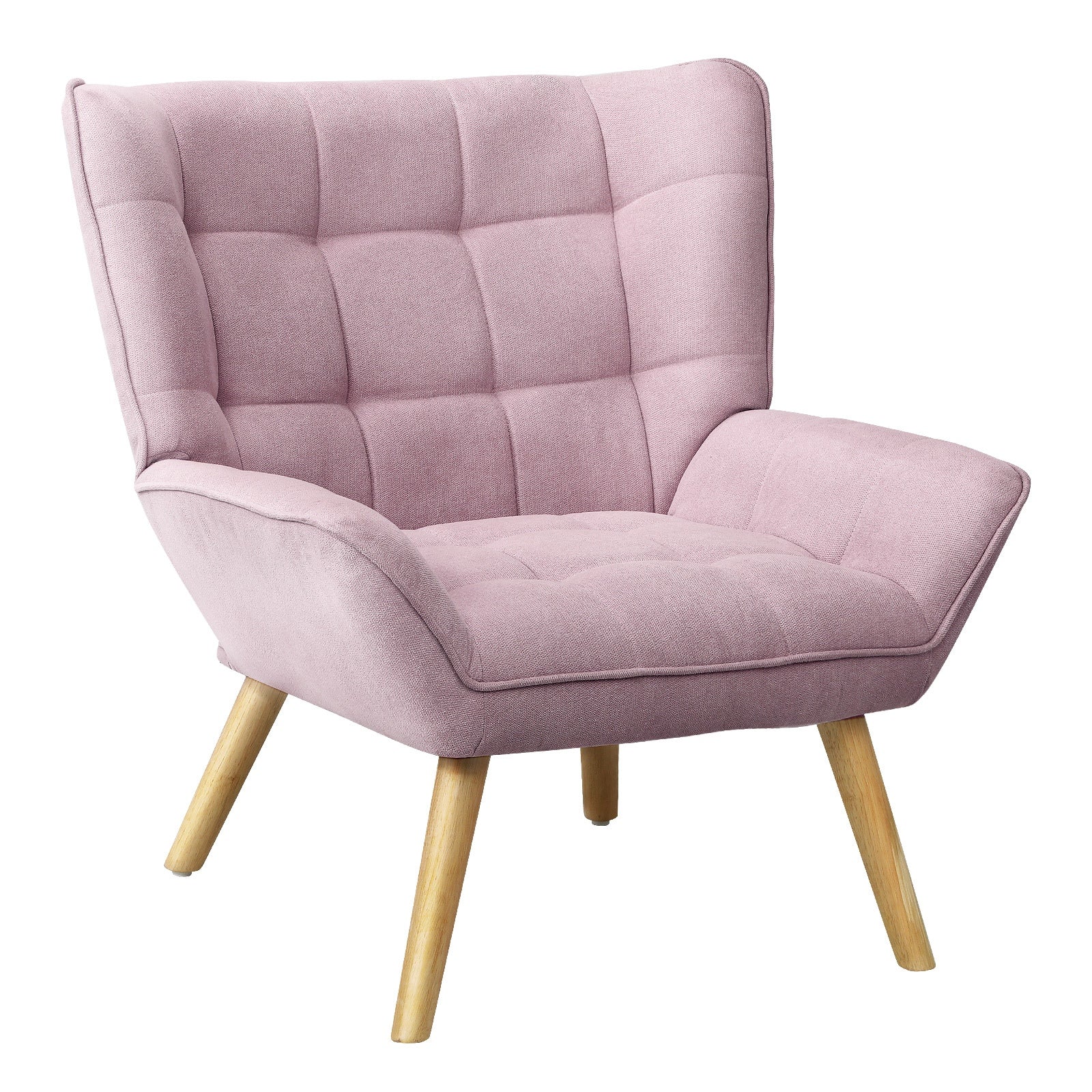 Oikiture Armchair Accent Chairs Sofa Lounge Fabric Upholstered Tub Chair Pink - Sunyee