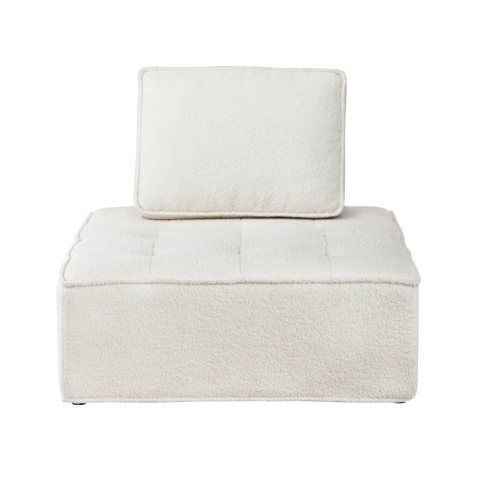 Oikiture Modular Sofa Lounge Chair Armless Adjustable Back Cushion Sherpa White - Sunyee