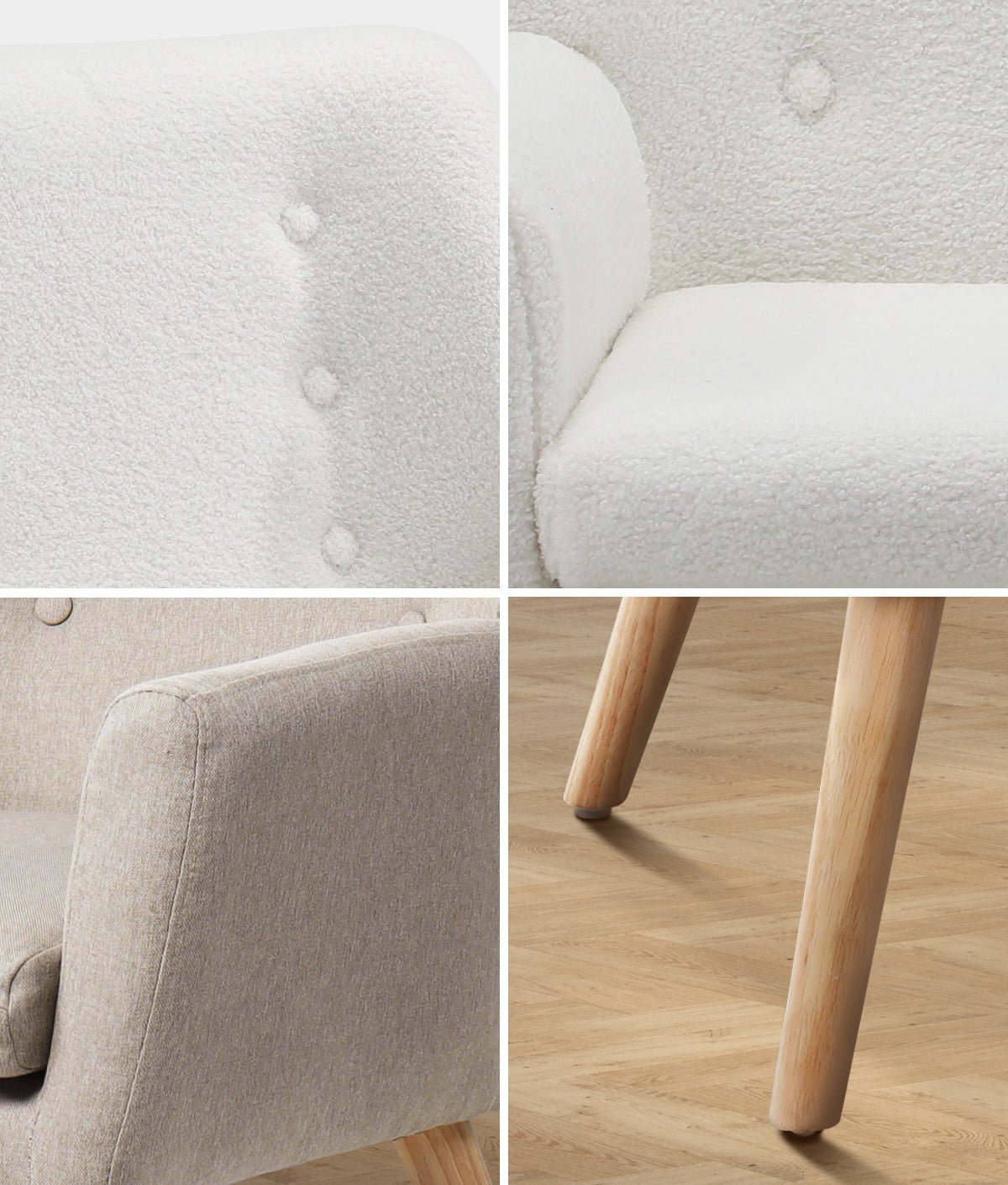 Oikiture Armchair Lounge Chair Linen/Sherpa Accent Armchairs Tub Chairs Sofa - Sunyee