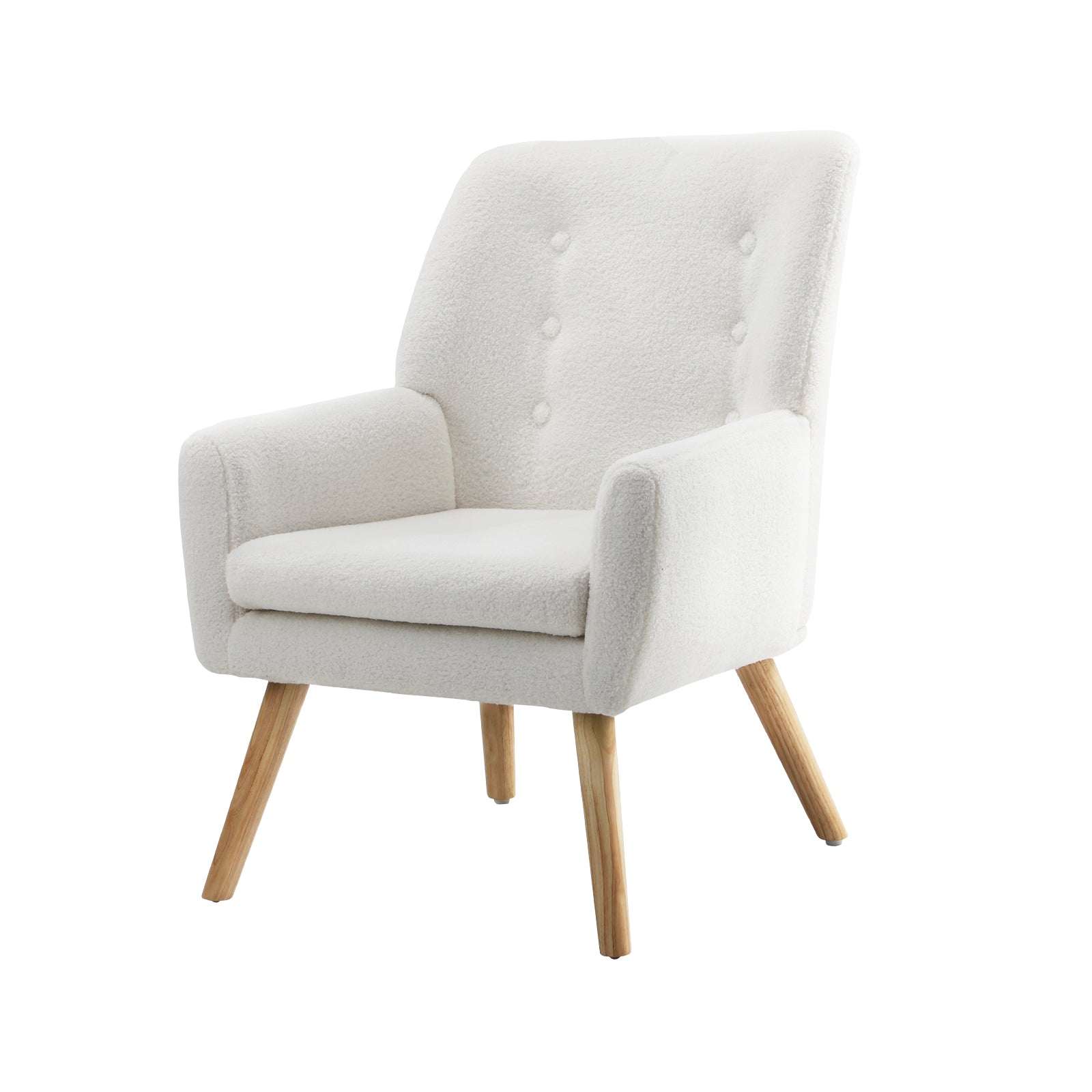 Oikiture Armchair Lounge Chair Linen/Sherpa Accent Armchairs Tub Chairs Sofa - Sunyee