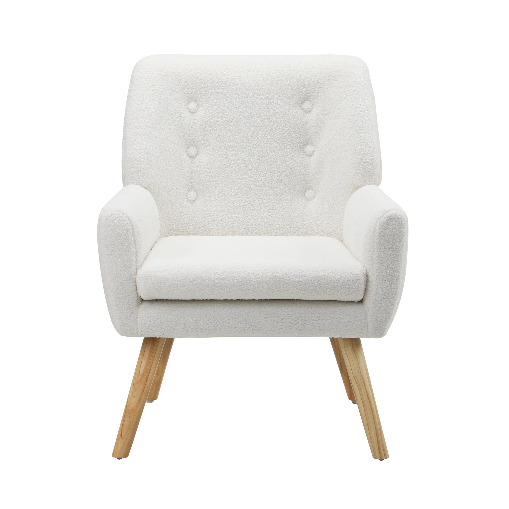 Oikiture Armchair Lounge Chair Sherpa Accent Armchairs Tub Chairs Sofa White - Sunyee
