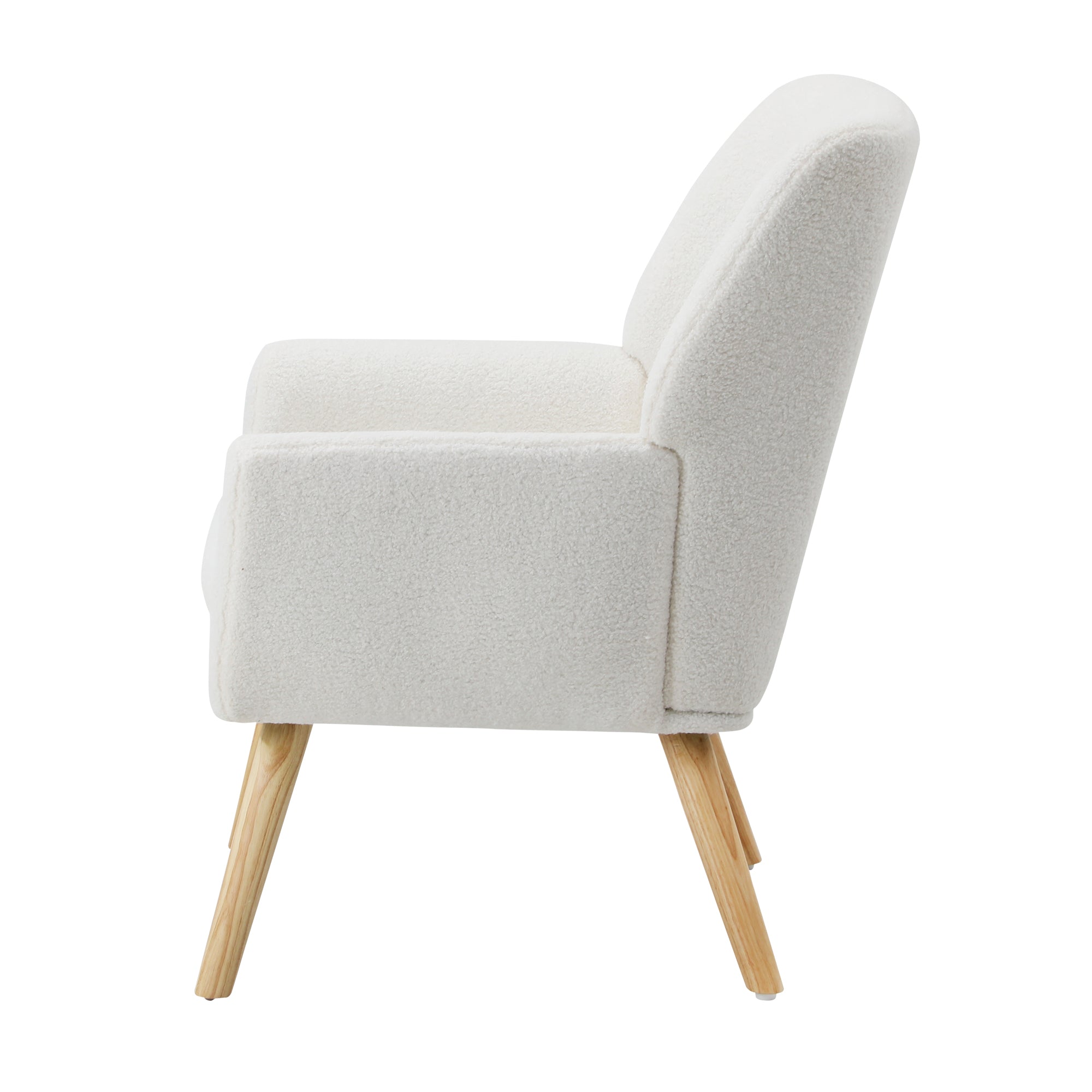 Oikiture Armchair Lounge Chair Sherpa Accent Armchairs Tub Chairs Sofa White - Sunyee