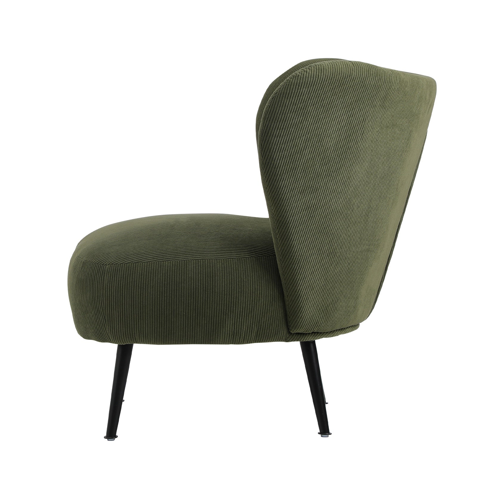 Oikiture Armchair Lounge Chair with Lumbar Pillow Wingback Velvet Green - Sunyee