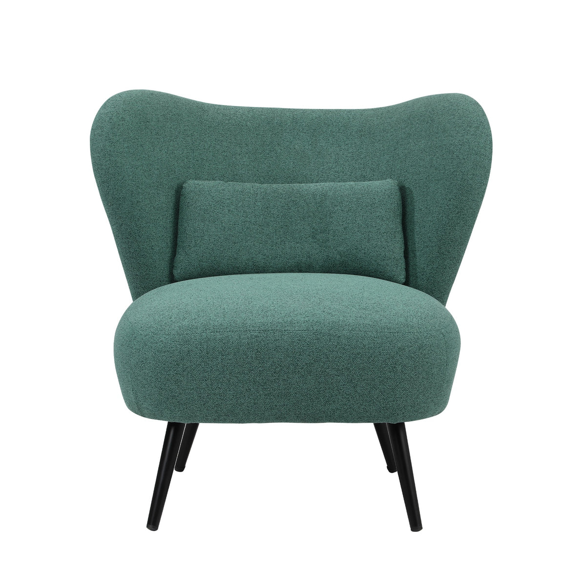 Oikiture Armchair Lounge Chair with Lumbar Pillow Wingback Polyester linen Green - Sunyee