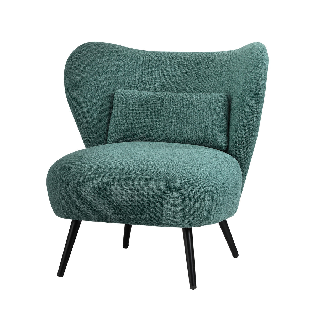 Oikiture Armchair Lounge Chair with Lumbar Pillow Wingback Polyester linen Green - Sunyee