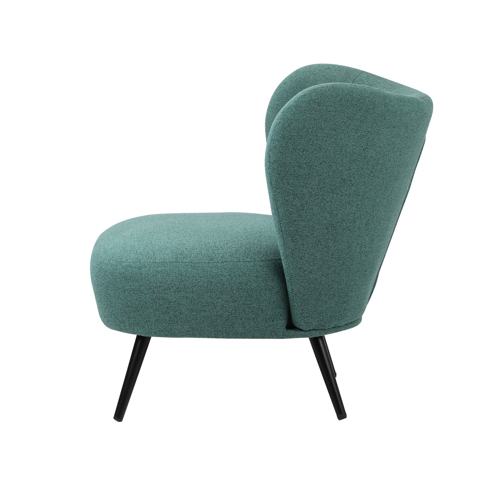 Oikiture 2x Armchair Lounge Chair with Lumbar Pillow Wingback Linen Green - Sunyee